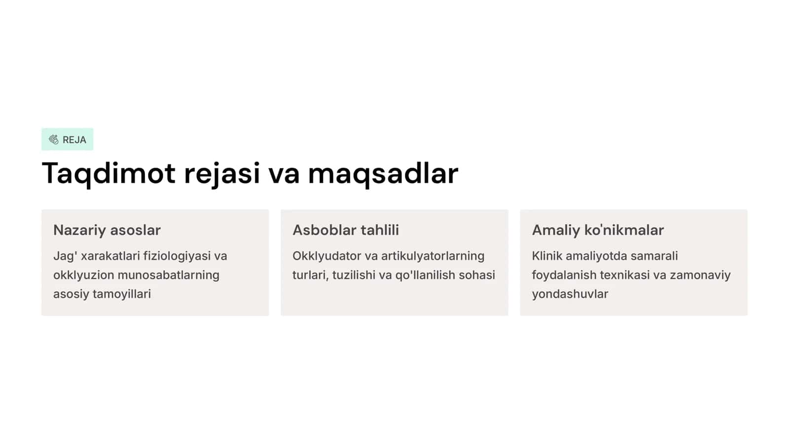 Pastki jag‘ xarakatini takrorlovchi aparatlar.( okklyudator,artikulyatorlar) 2