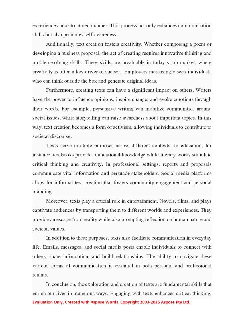 The importance of exploring and creating texts. Using texts for a range of purposes 2