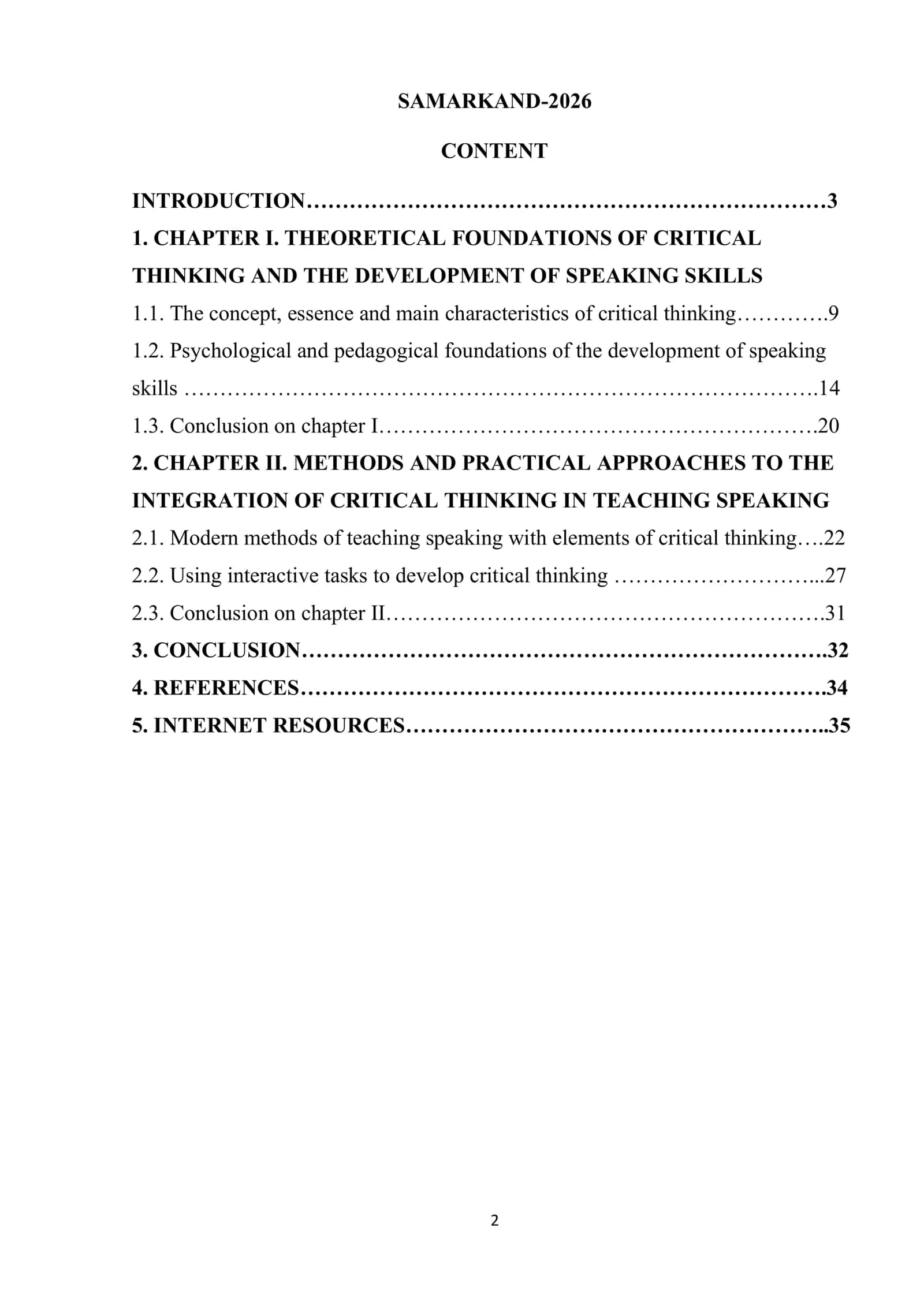The Development of Speaking Skills by Integrating Critical Thinking 2