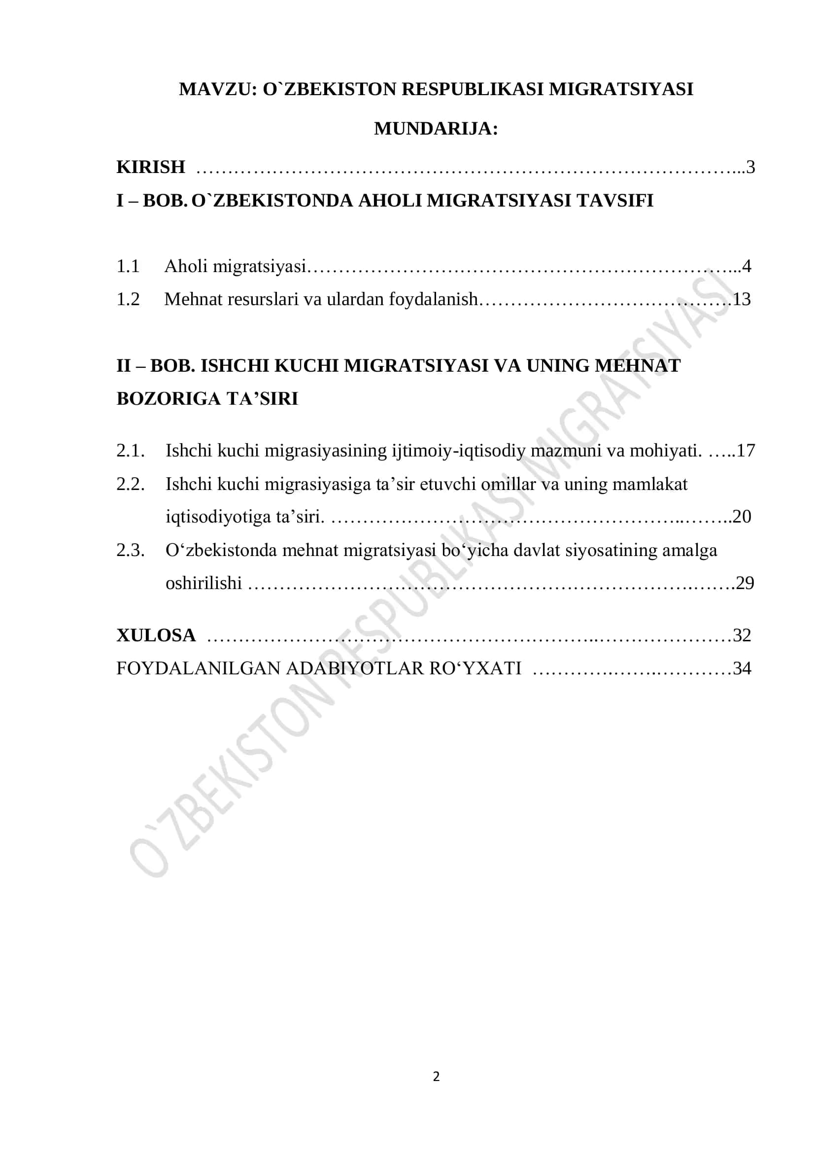 O`ZBEKISTON RESPUBLIKASI MIGRATSIYASI 2