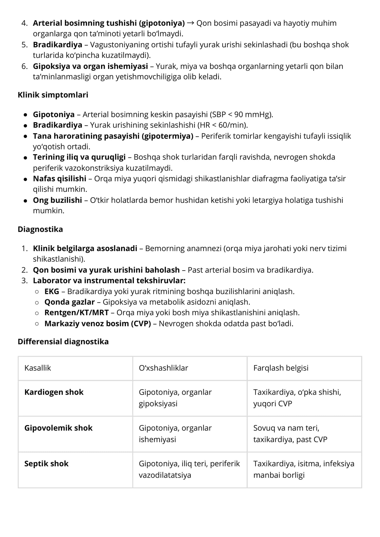 Nevrogen shok (Neurogenic Shock) 2