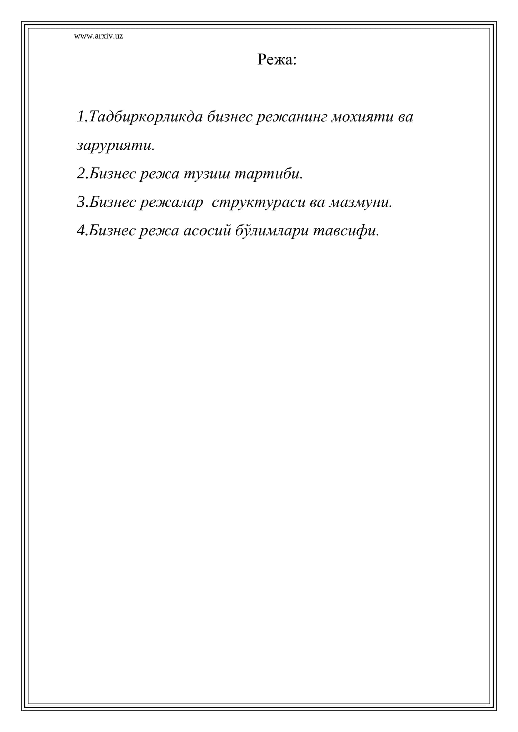 MOLIYAVIY BIZNES REJA 2