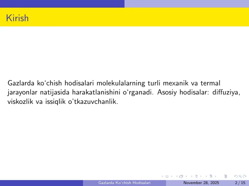 Gazlarda Ko‘chish Hodisalari 2