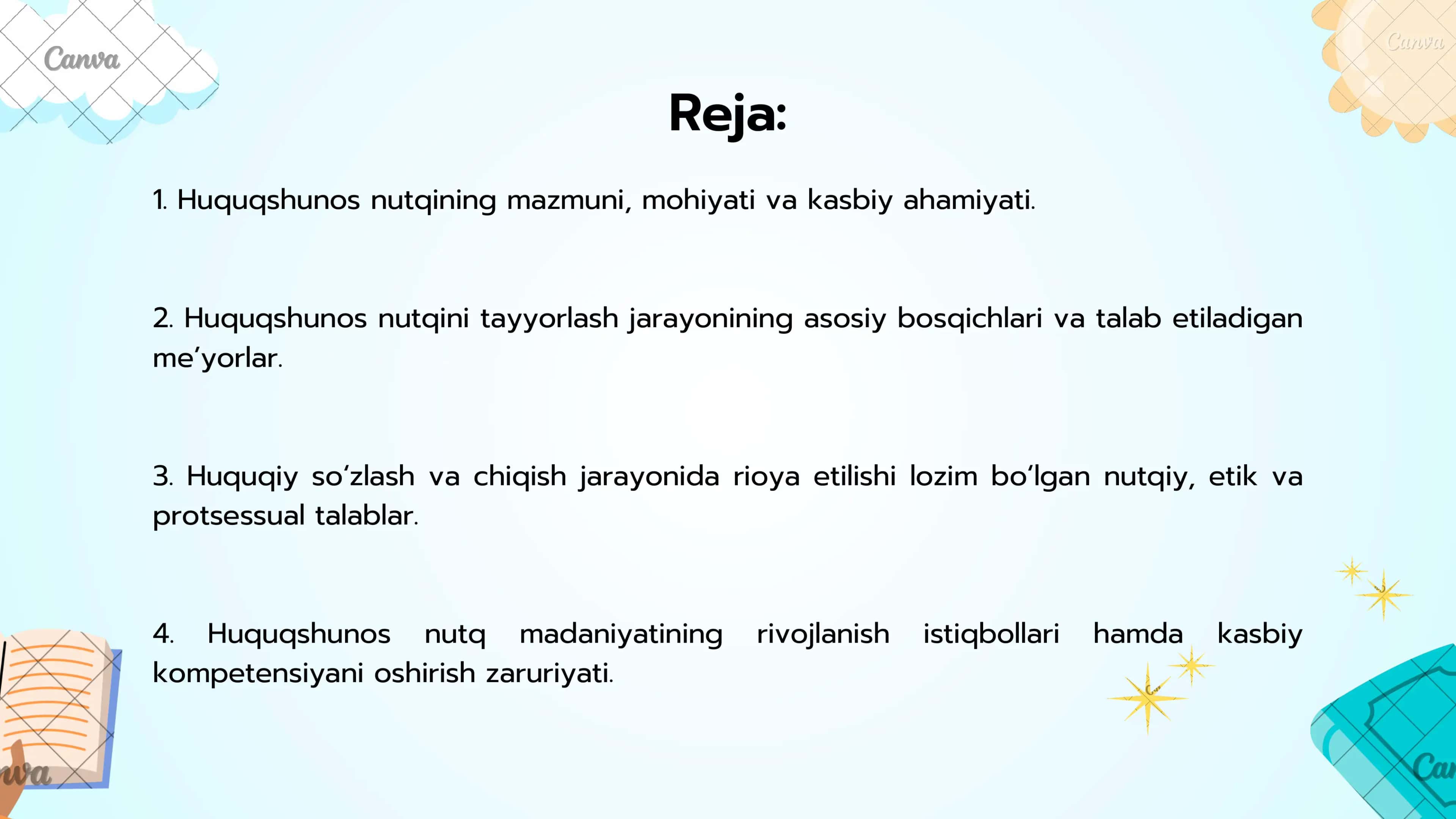 Huquqshunos nutqini tayyorlash 2