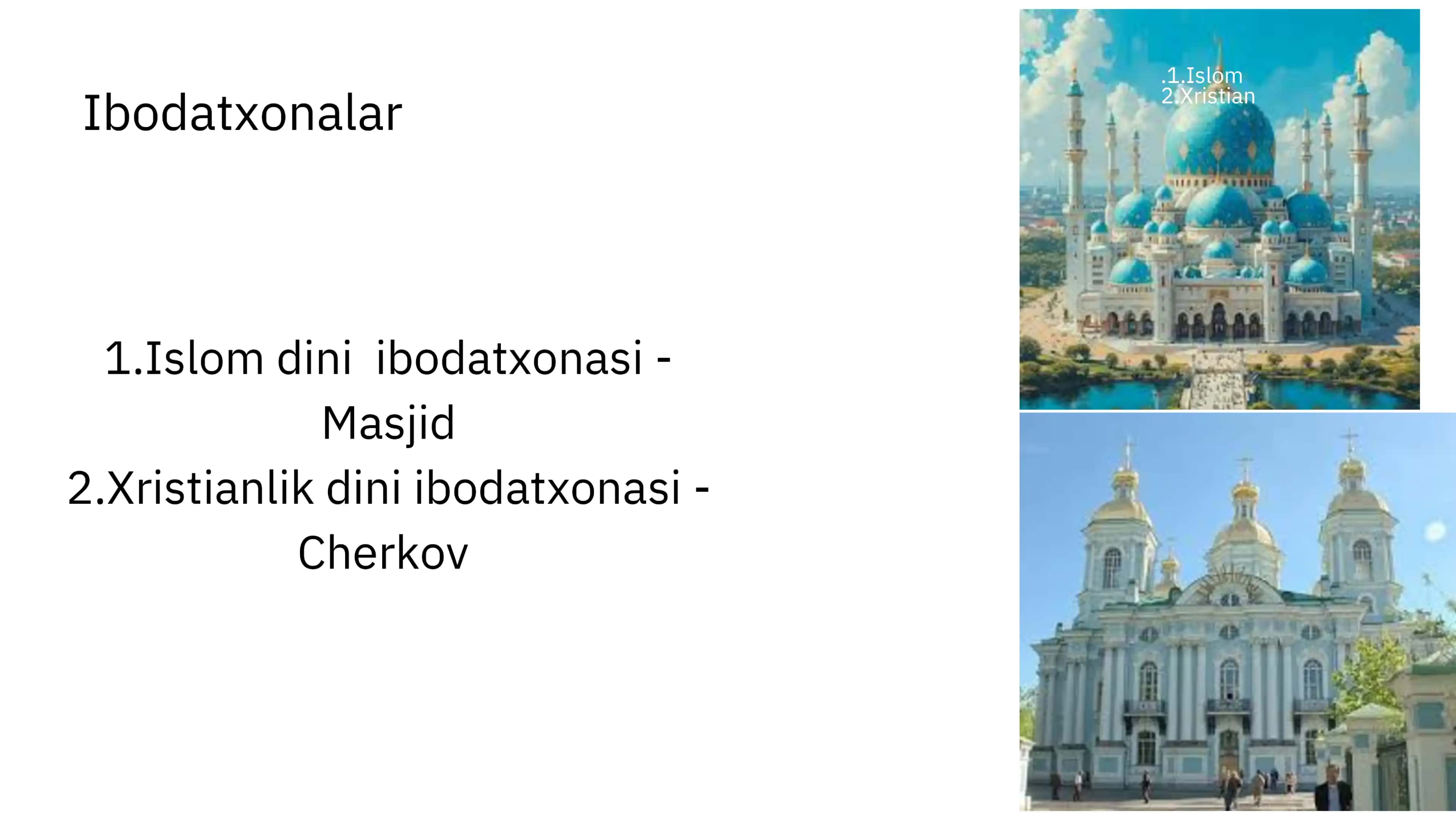 Jahon dinlari arxitekturasi 2