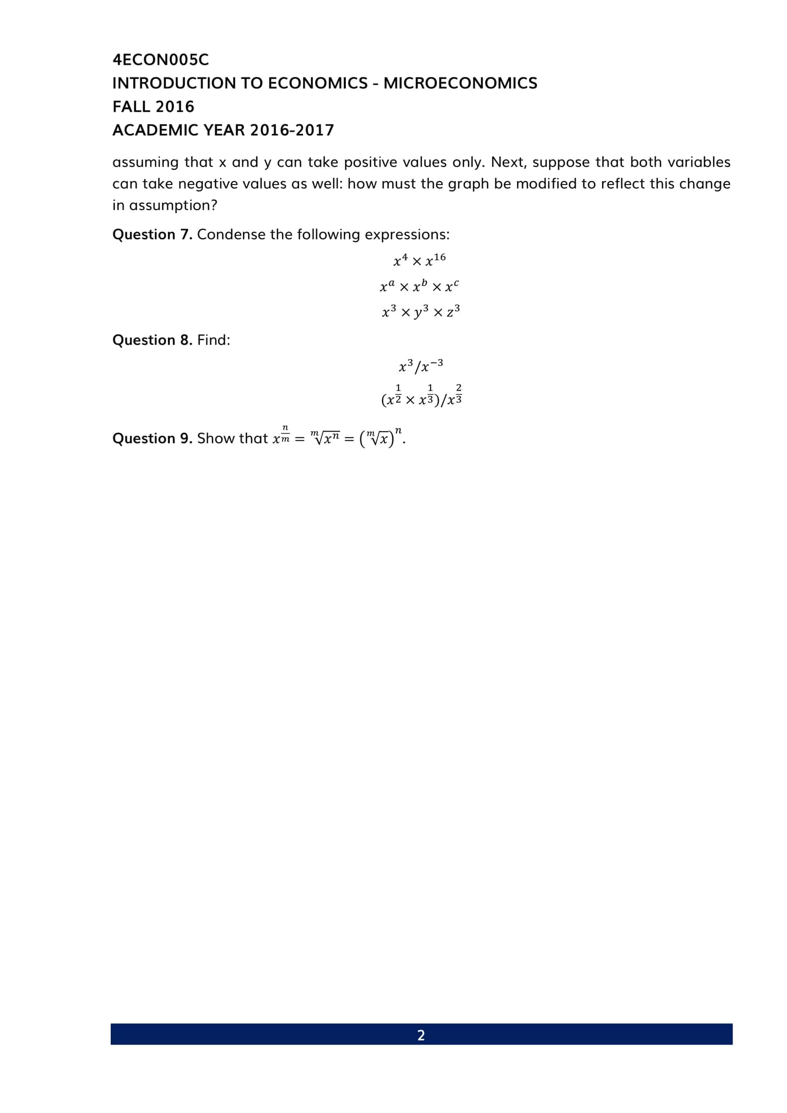 INTRODUCTION TO ECONOMICS - MICROECONOMICS 2