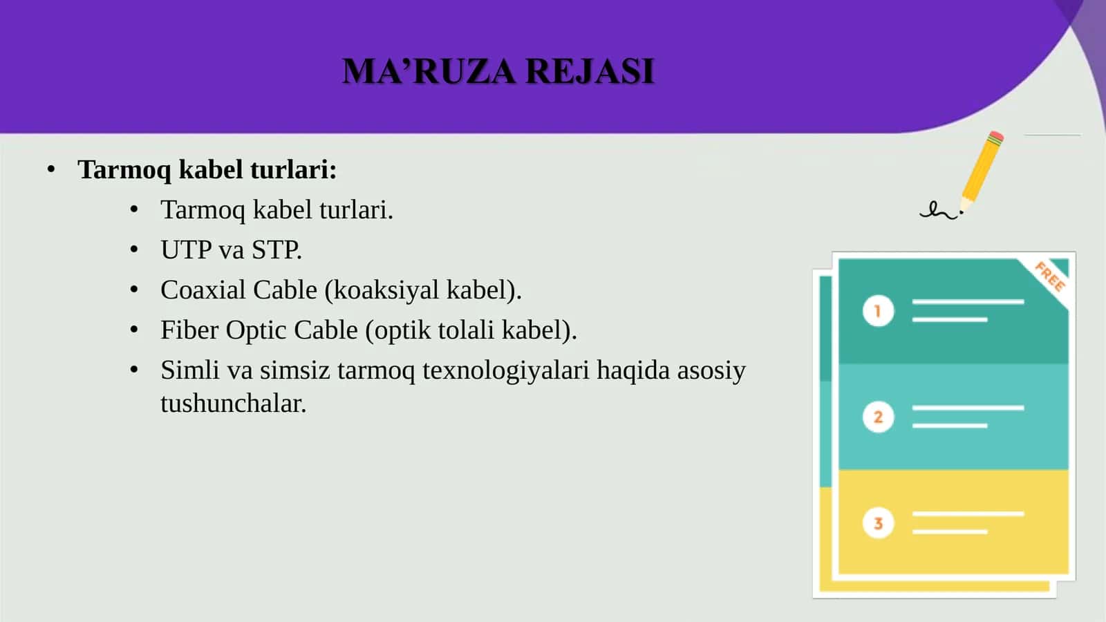 Tarmoq qurishning asosiy tomoyillari 2