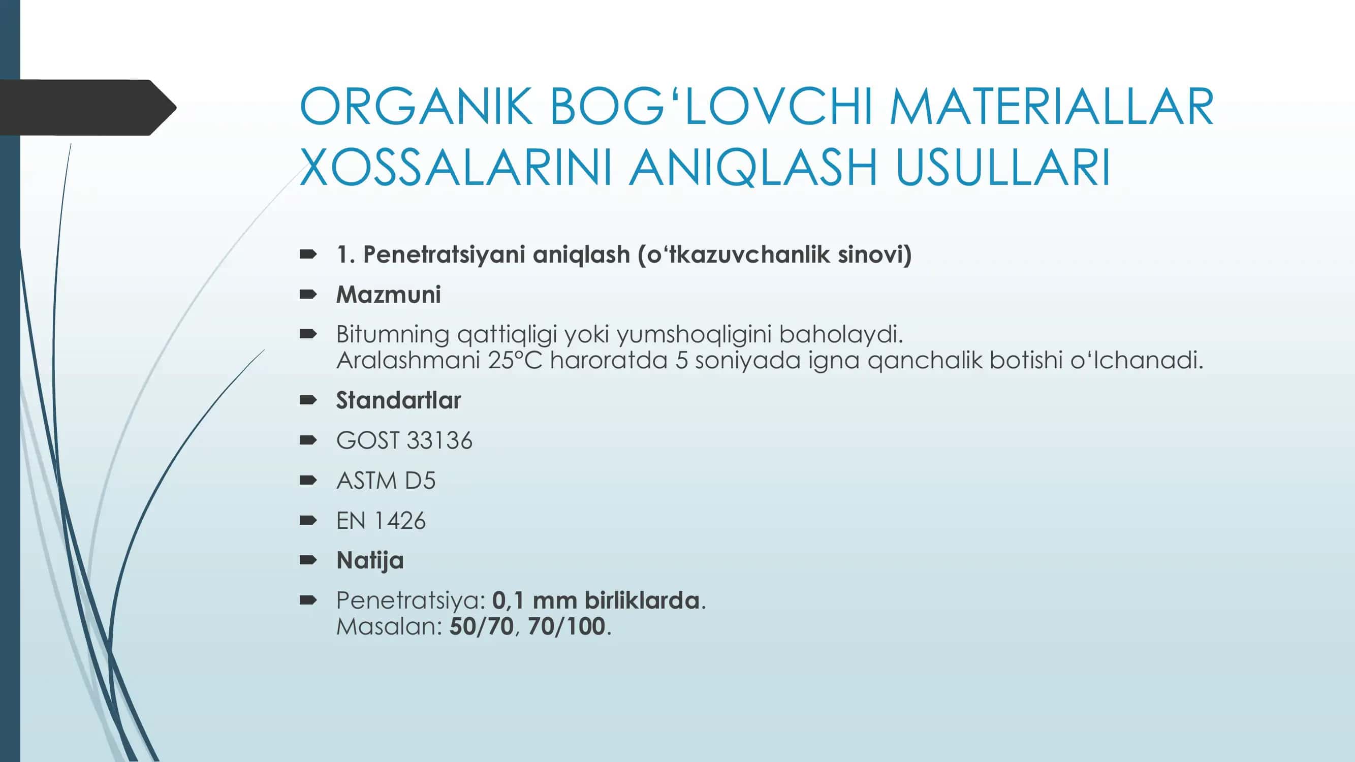 Organik bog'loovchi materiallar 2