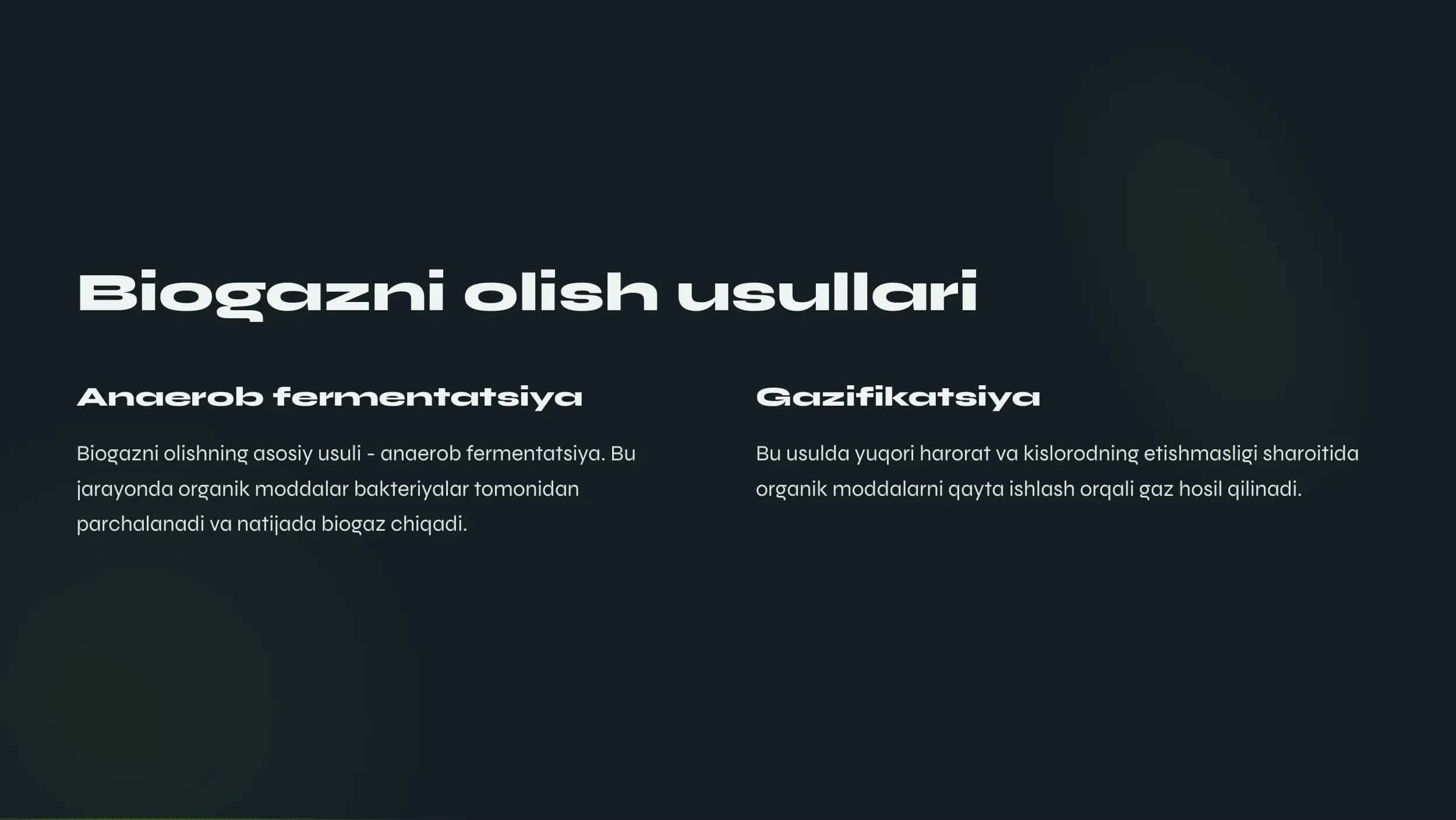 Biogazdan  foydalanish  Zamonaviy  ekologik yechim 2
