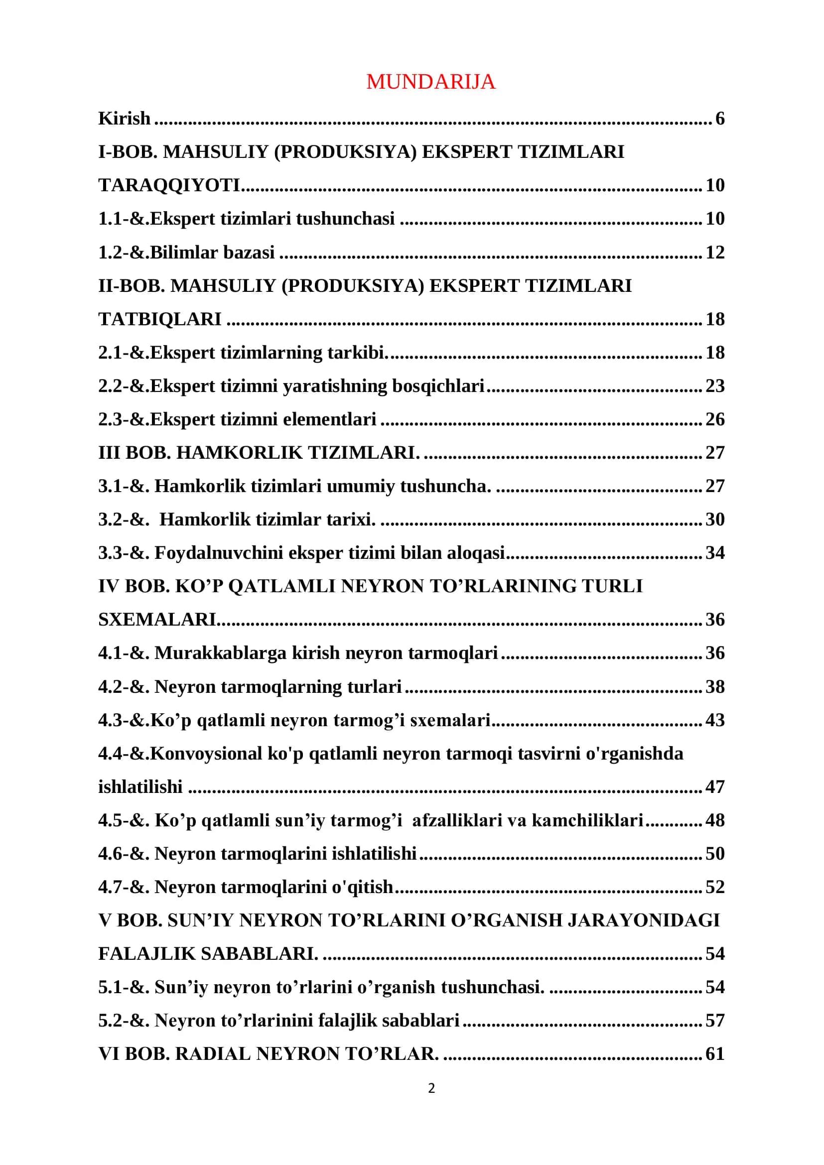 Muxtirova Asalxon Shavkatjon qizining Sun`iy Intellekt va Neyron To‗rli Texnologiyalari 2