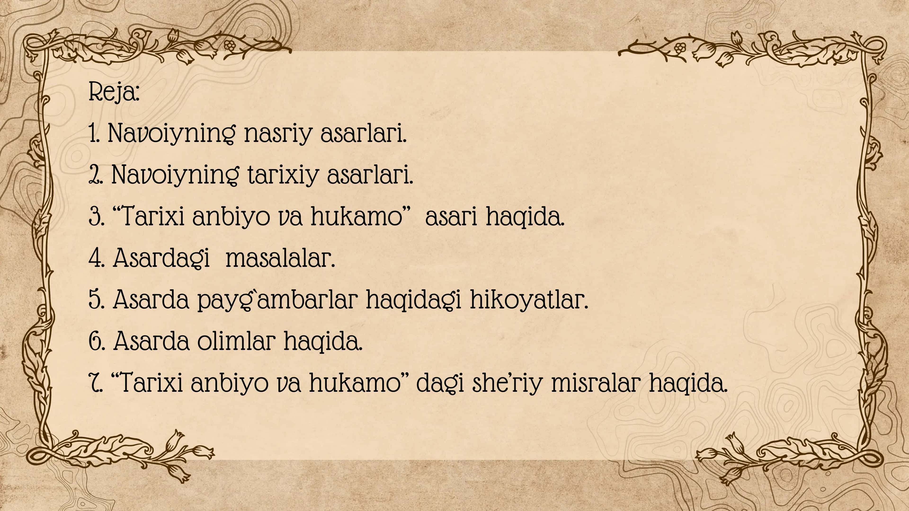 Tarixi anbiyo va hukamo asari Alisher Navoiy 2