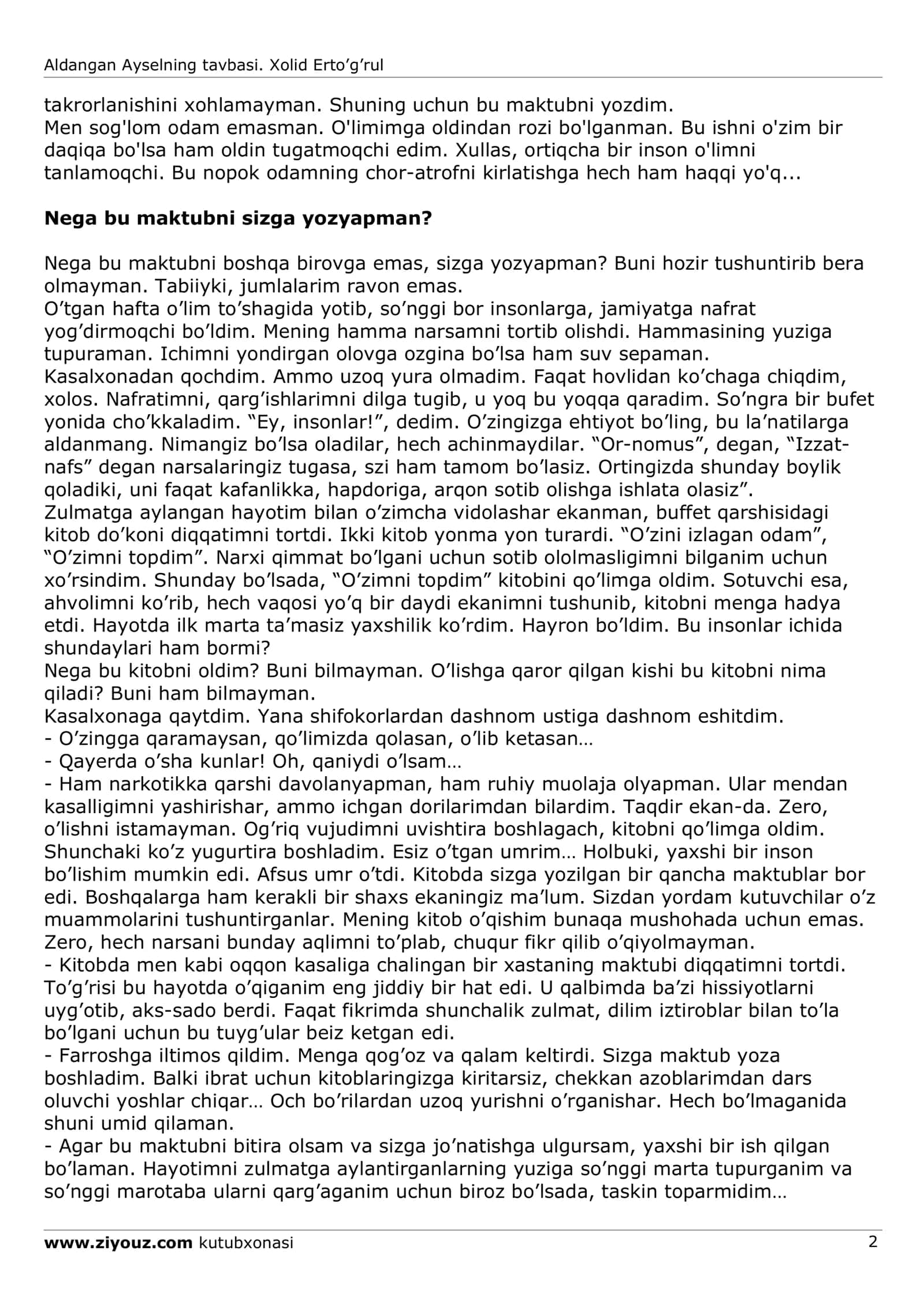 Aldangan Ayselning tavbasi. Xolid Erto’g’rul 2