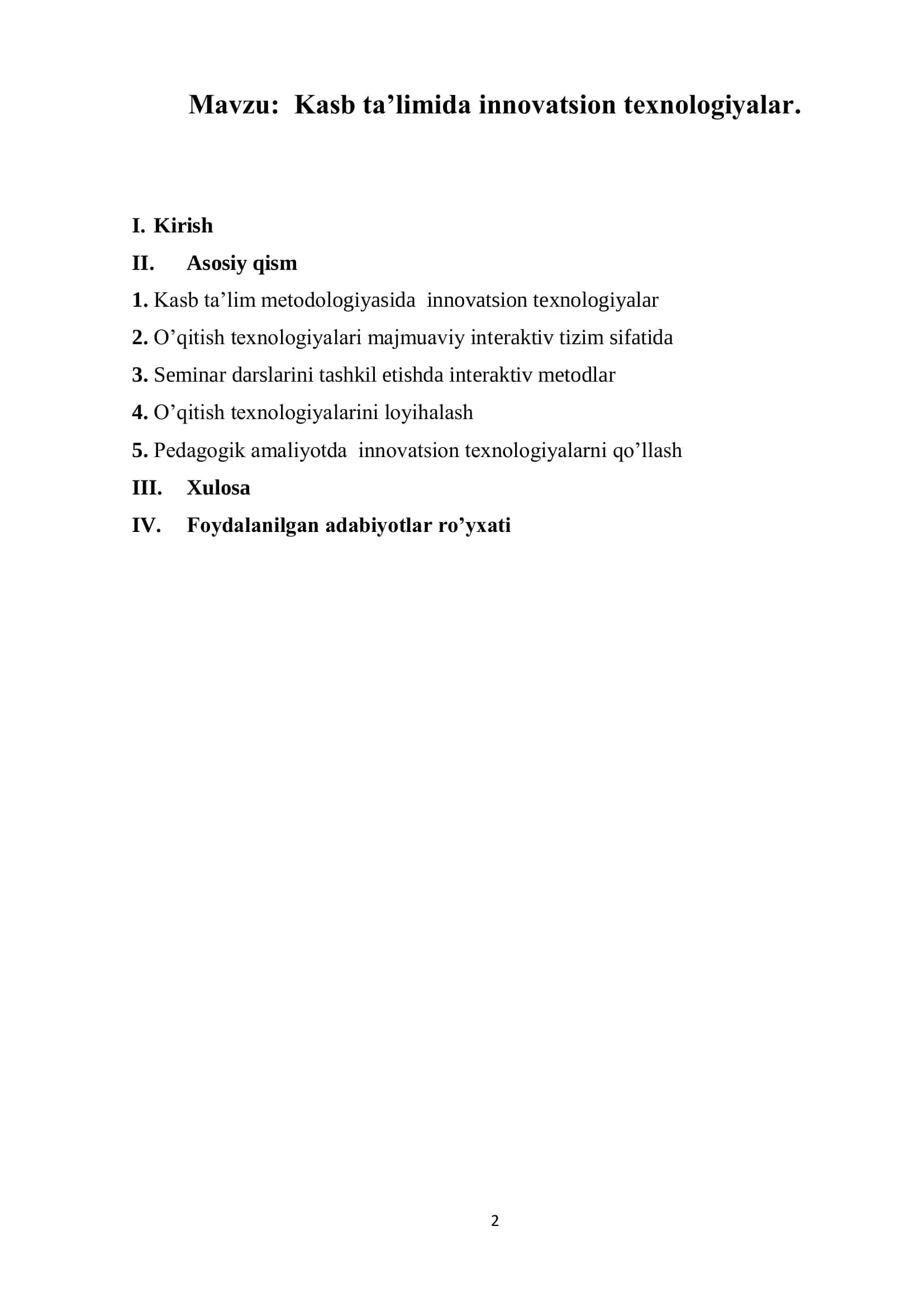 Kasb ta’limida innovatsion texnologiyalar 2