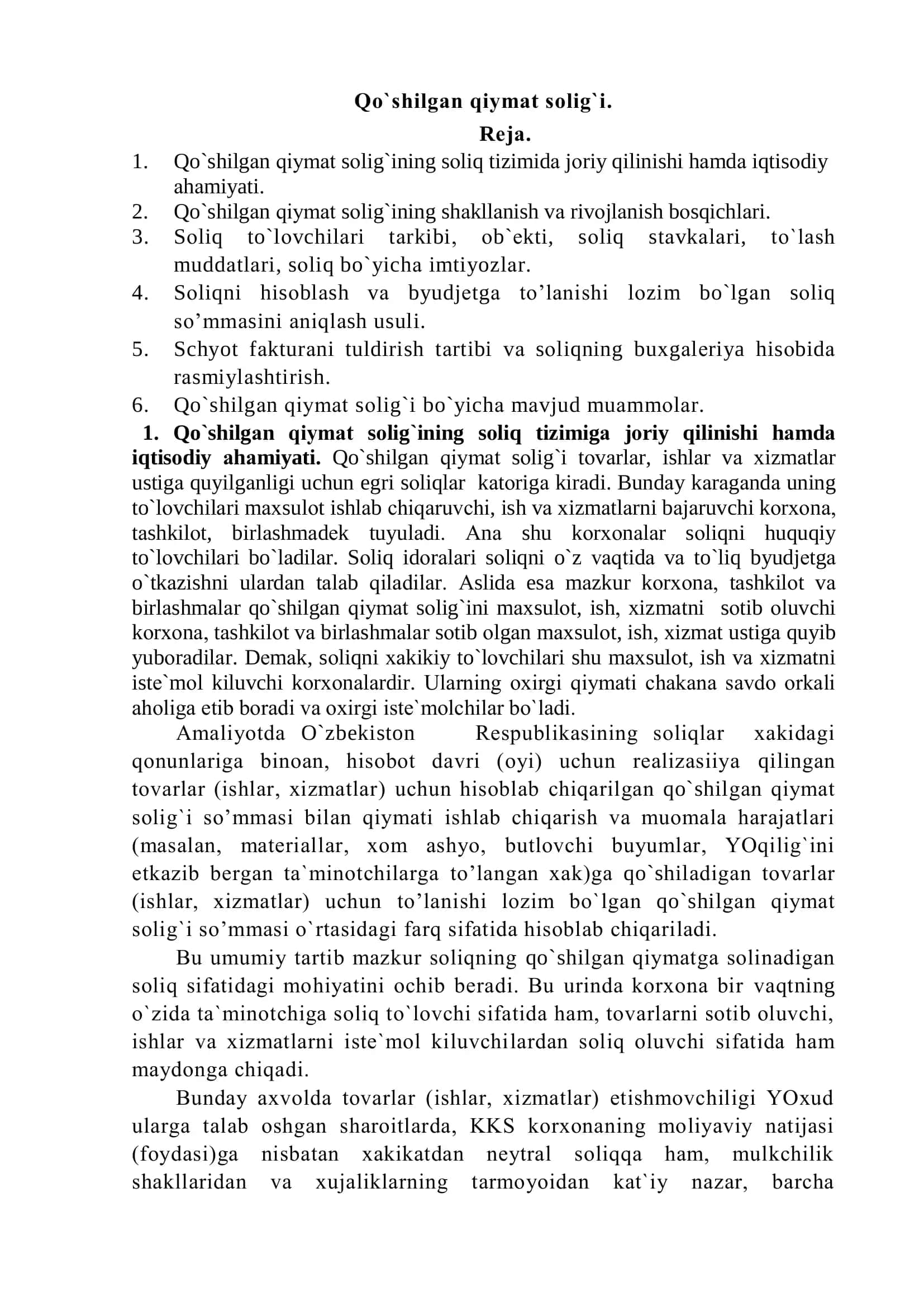 Qo`shilgаn qiymаt sоlig`i 2