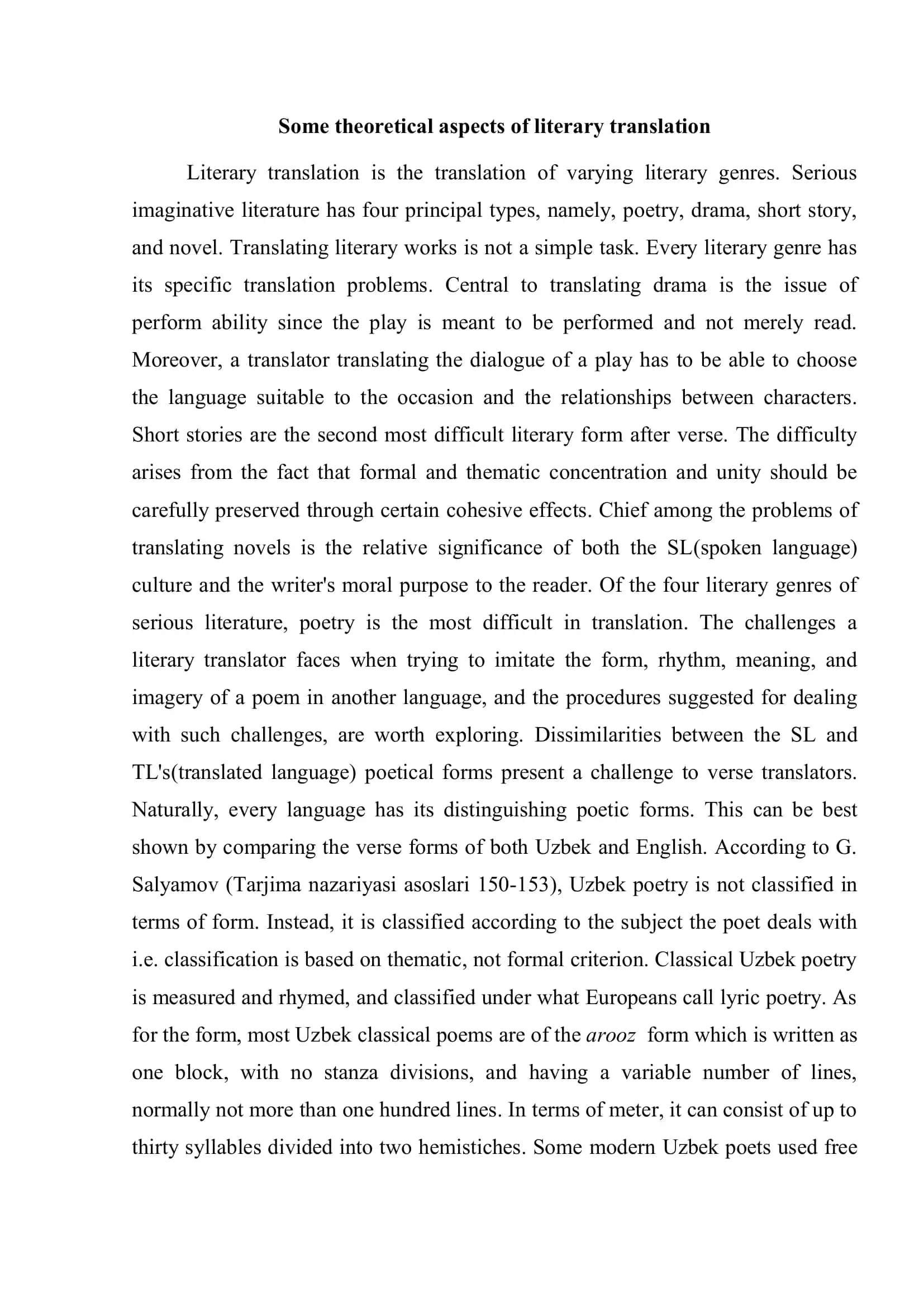 Some theoretical aspects of literary translation 2