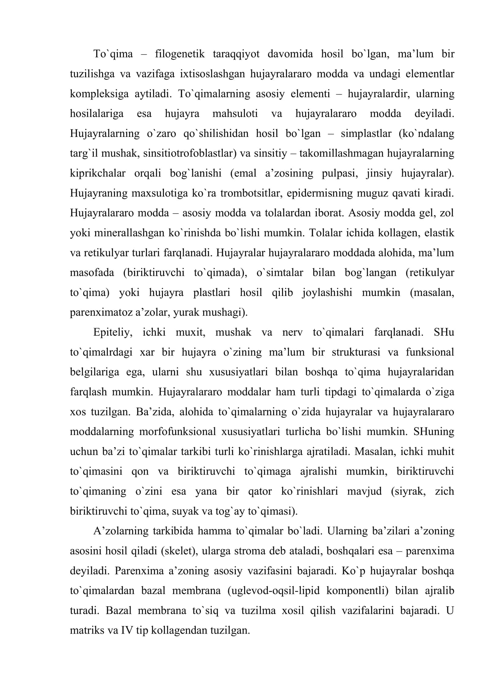 Epiteliy to`qimasi 2