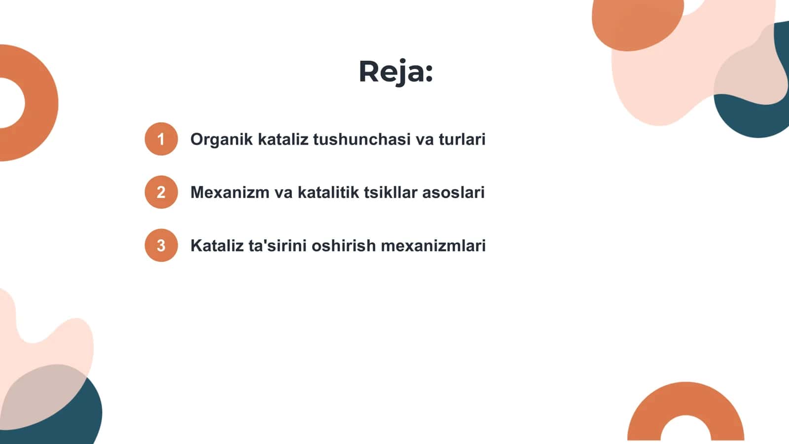 Organik katalizlarning nazariy asoslari 2
