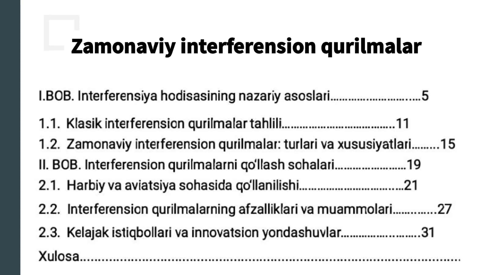 Zamonaviy interferension qurilmalar 2