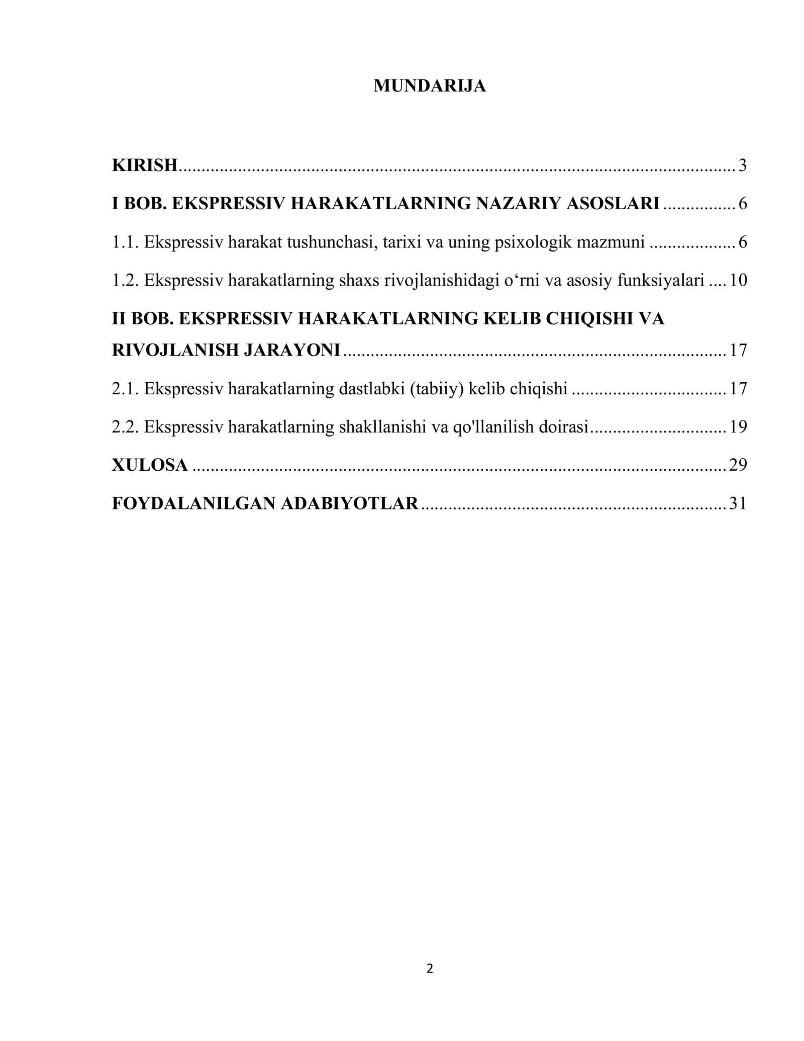Insonning ekspressiv harakatlarining kelib chiqishi 2
