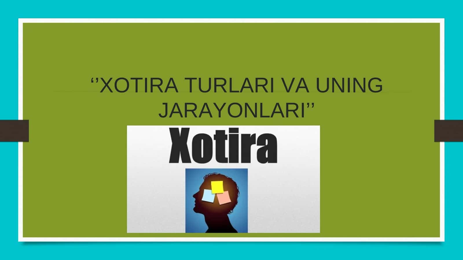Xotira turlari 2
