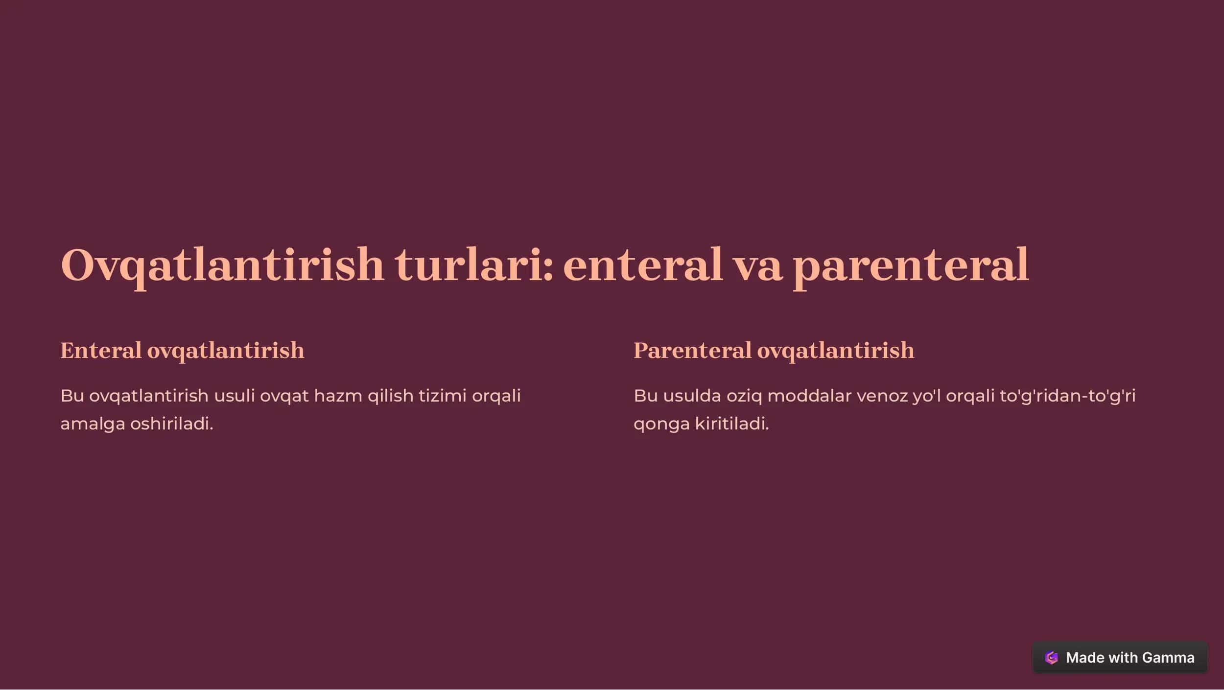 Enteral va parenteral ovqatlantirish 2