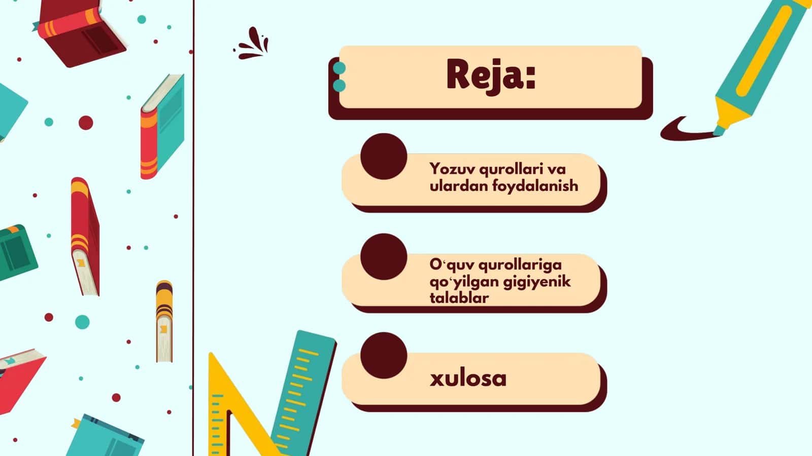 Oʻquv qurollariga qoʻyilgan gigiyenik talablar 2