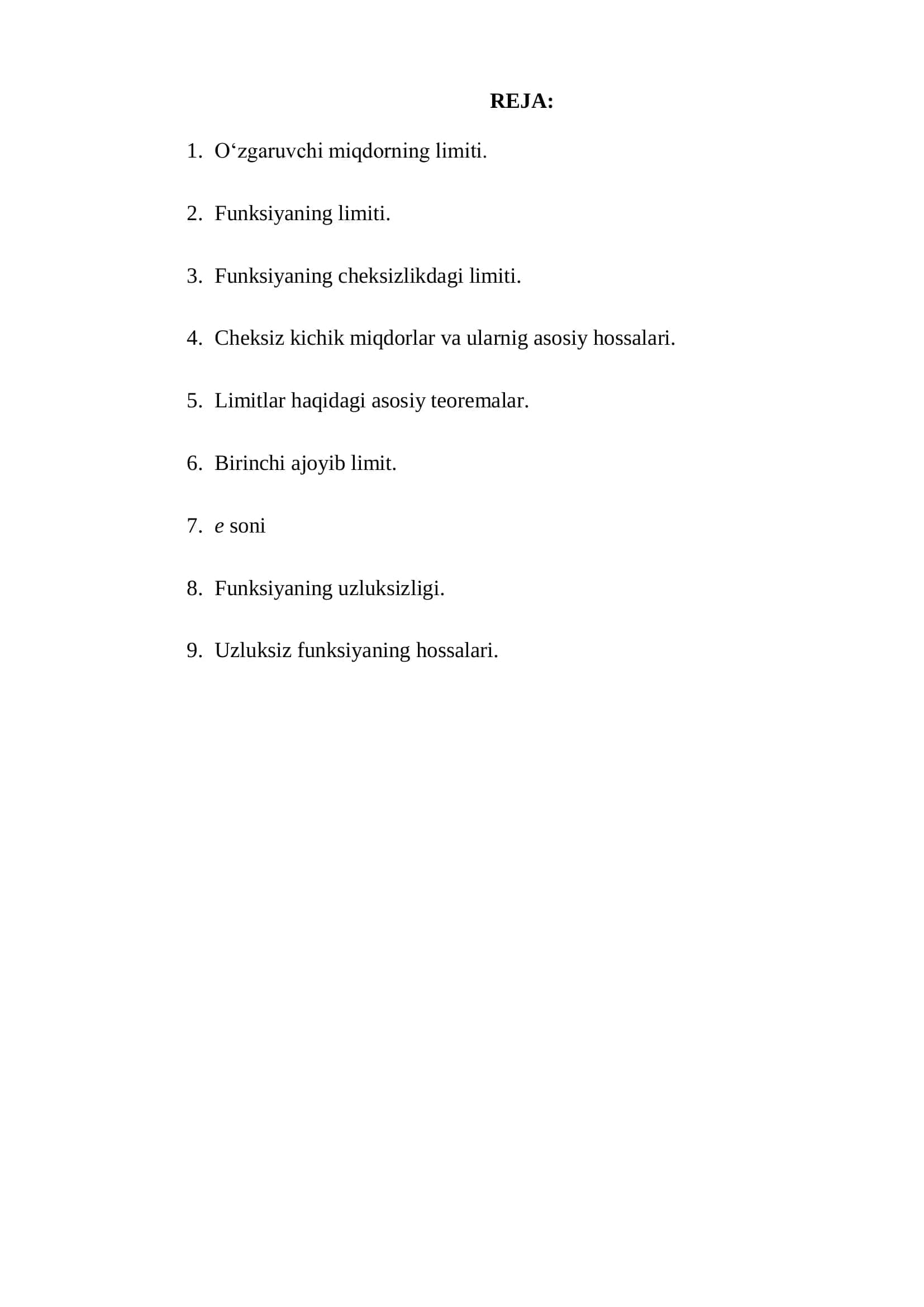 FUNKSIYANING LIMIT QIYMATI 2