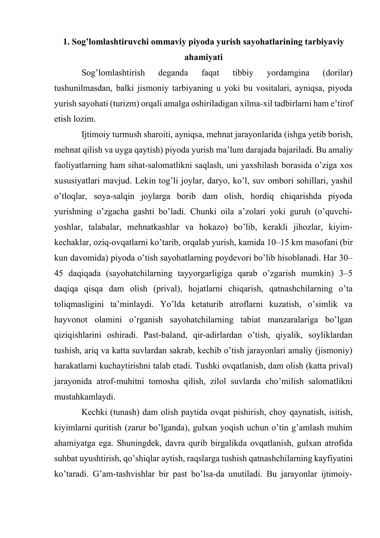 Piyoda yurish sayohatlari 2