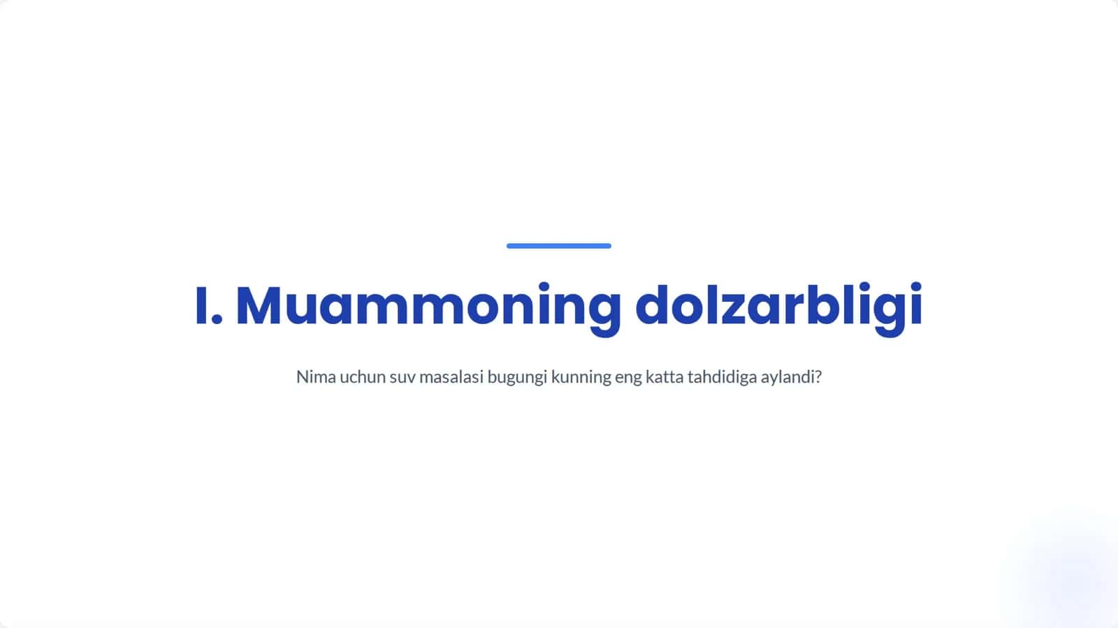 Suv tanqisligi muammosi 2