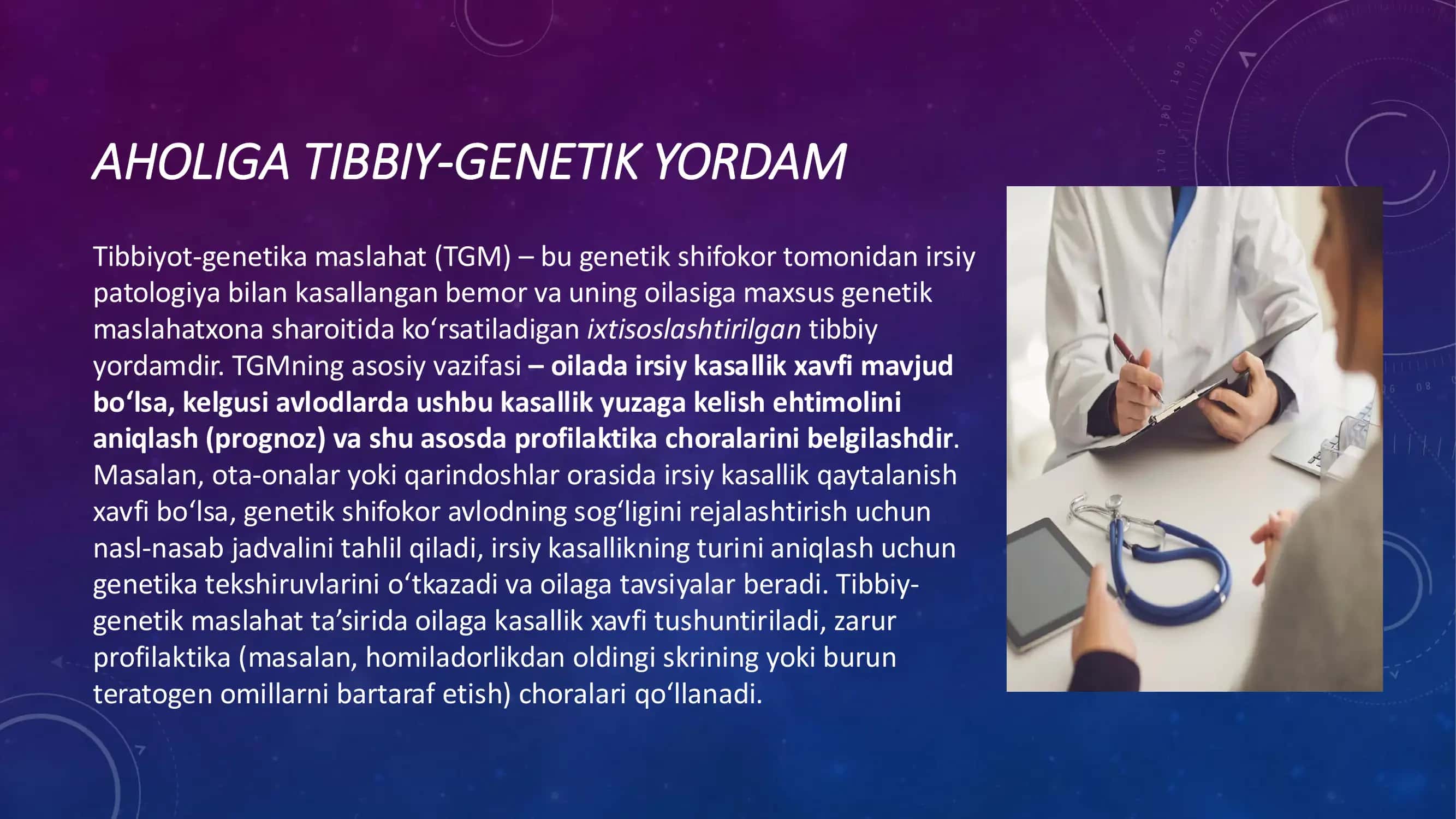 AHOLIGA TIBBIY-GENETIK YORDAM 2