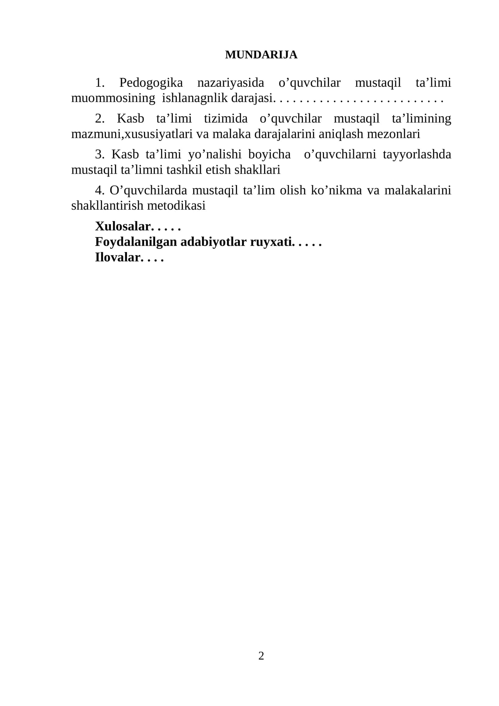 O‘quvchilarning mustaqil ishi va uni tashkil etish usullari 2