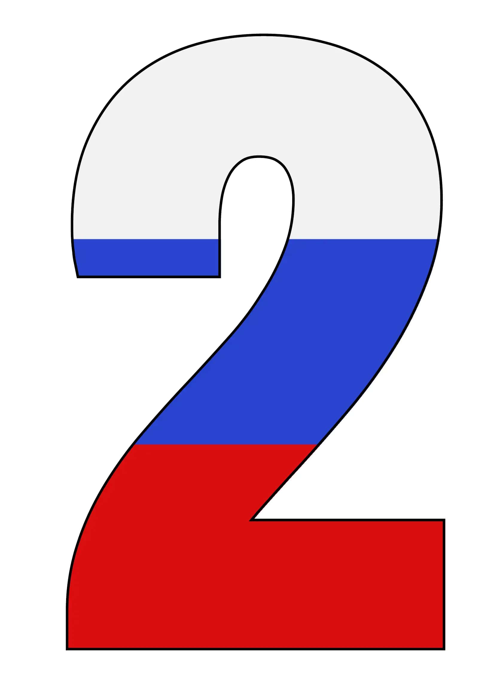 Raqamlar Rossiya bayrog'i fonida 2