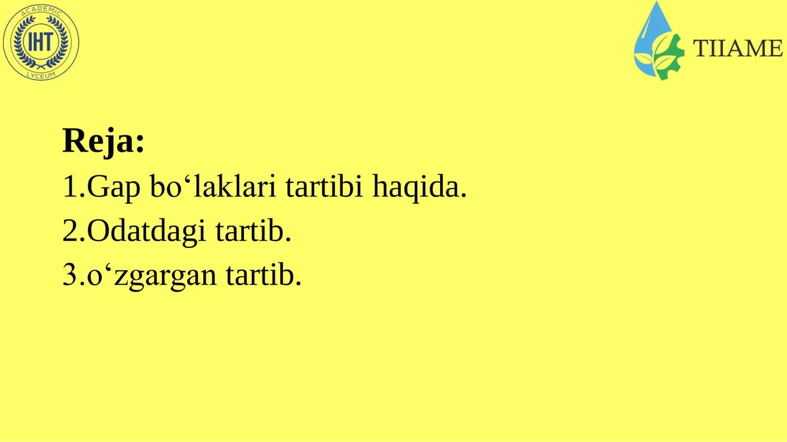 Abdukadirova M.M - Gap bo'laklarining tartibi 2