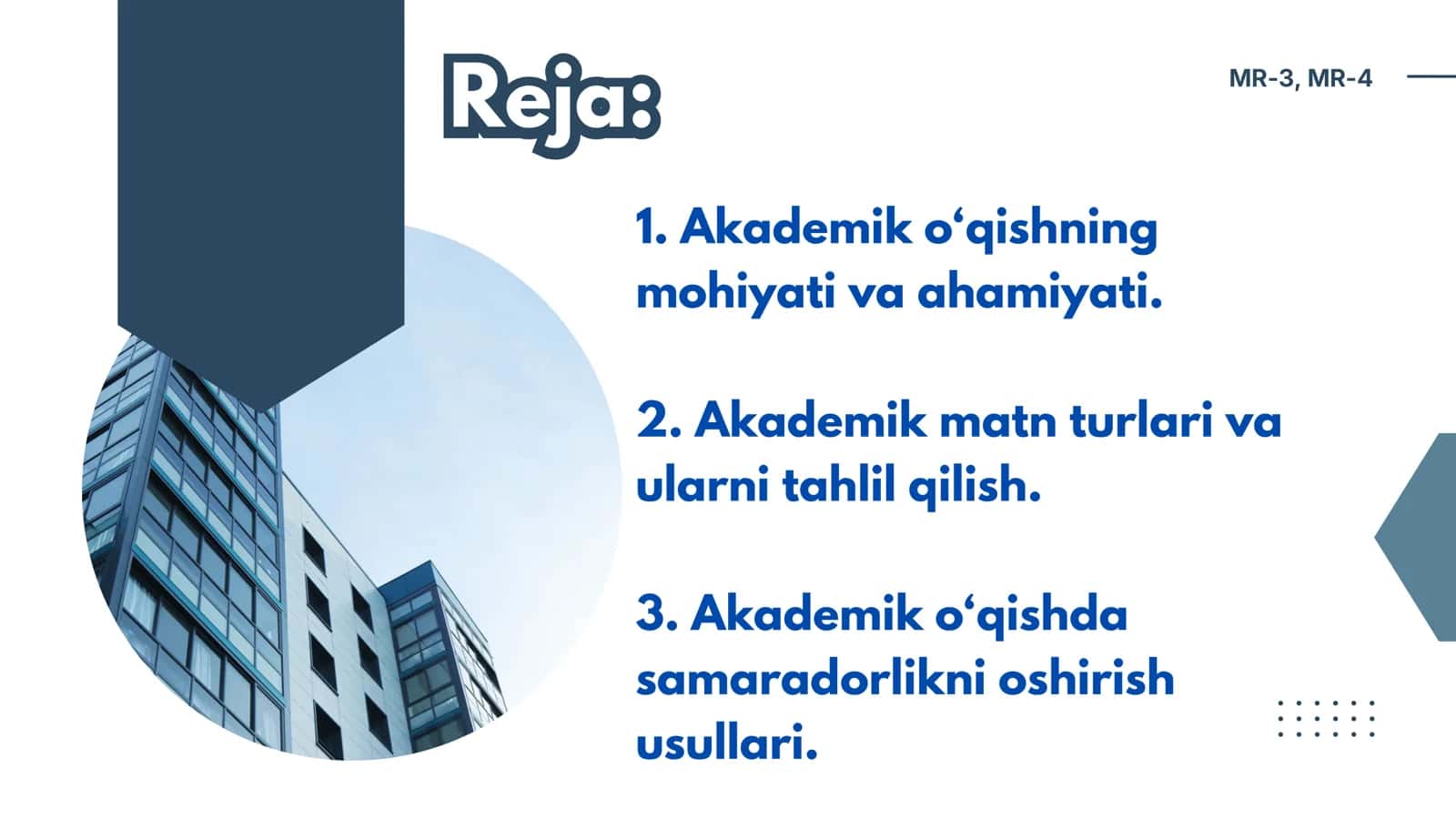 AKADEMIK O‘QISH ASOSLARI, TAQDIMOT VA NOTIQLIK QOBILIYATLARINI RIVOJLANTIRISH 2