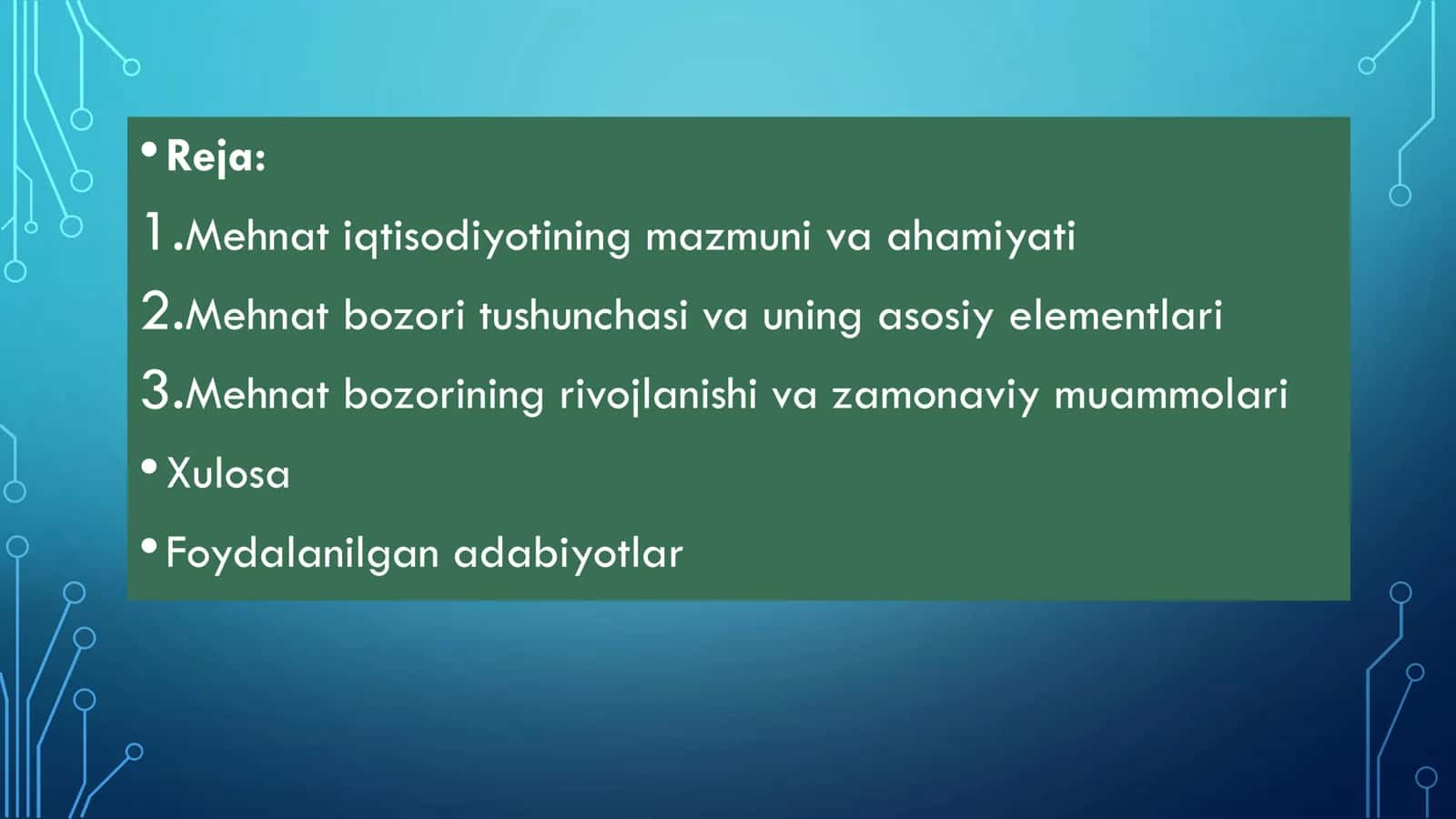MEHNAT IQTISODIYOTI 2