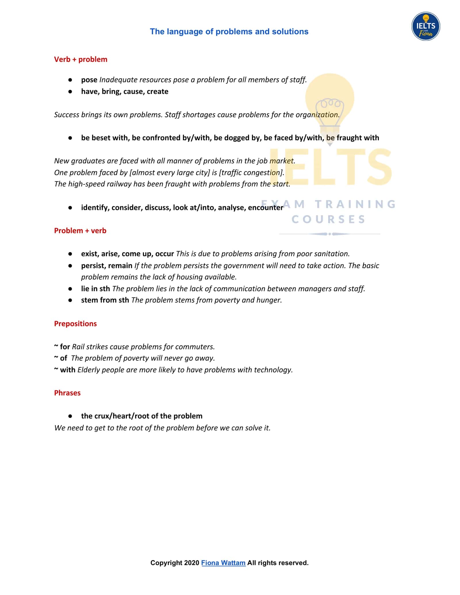 The language of problems and solutions 2