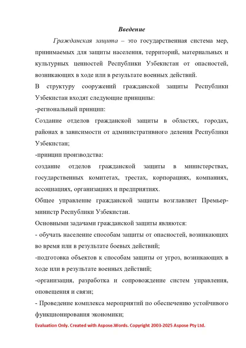 Общие принципы организации гражданской защиты реферат 2