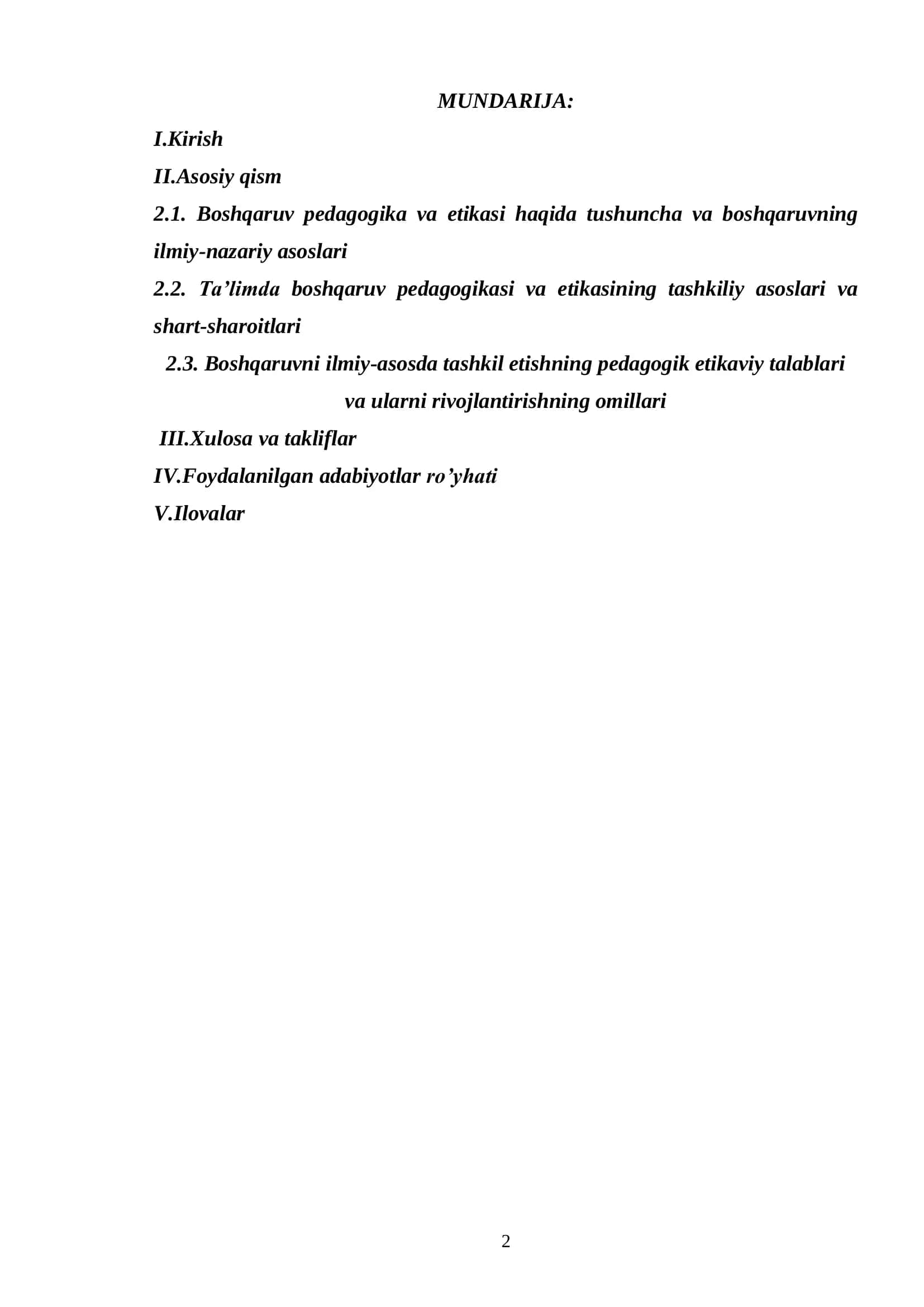 Boshqaruv pedagogikasi va etikasi 2