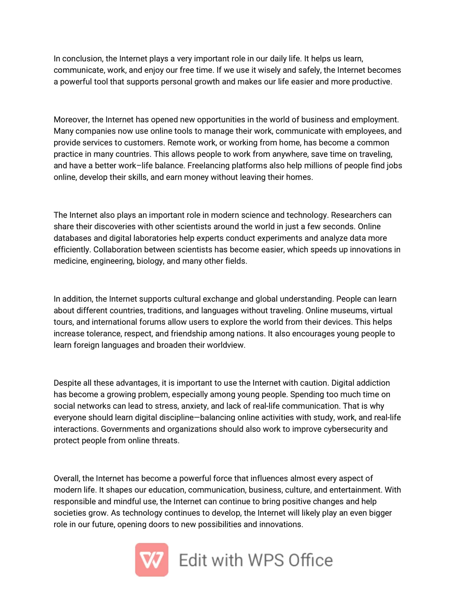 Internet in Our Life (Extended Version) 2