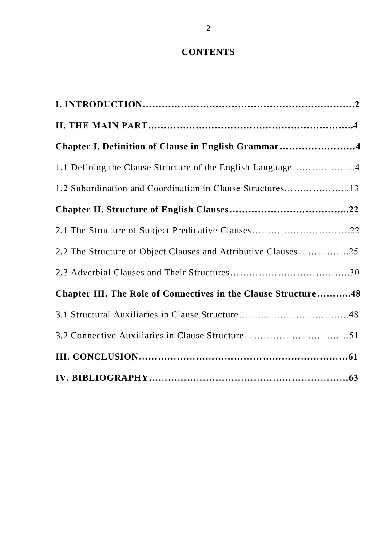 Analysis of English Language.Clause Structure 2