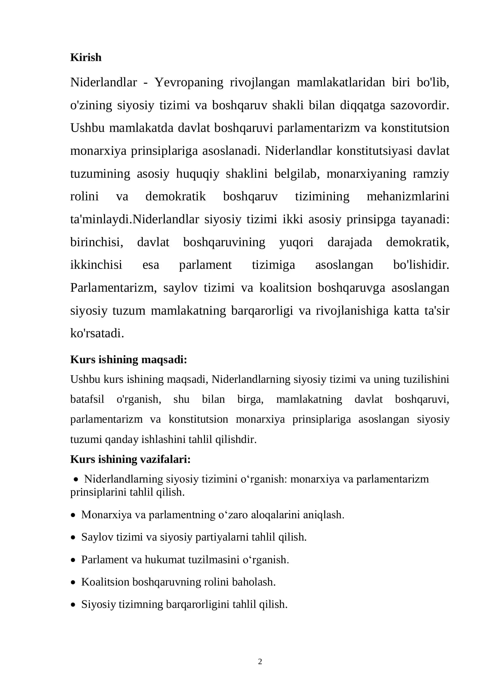 Niderlandlar Siyosiy Tuzumi 2