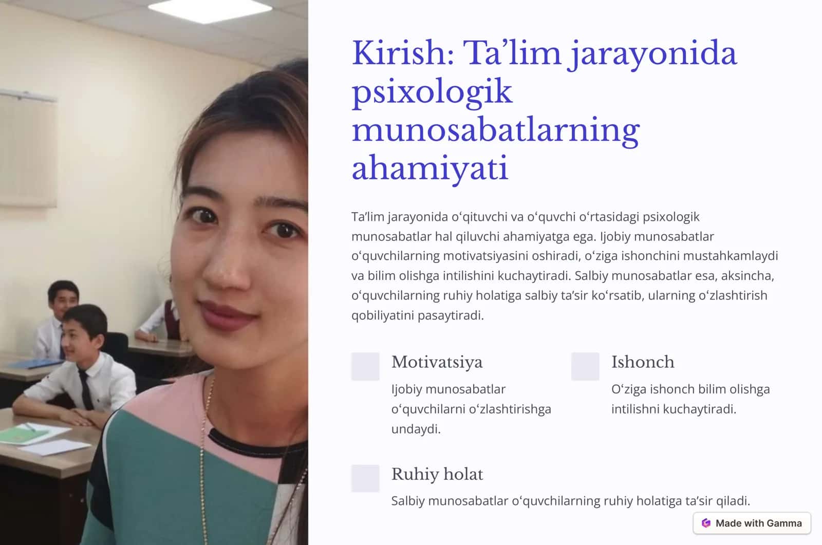 Psixologik munosabatlar 2