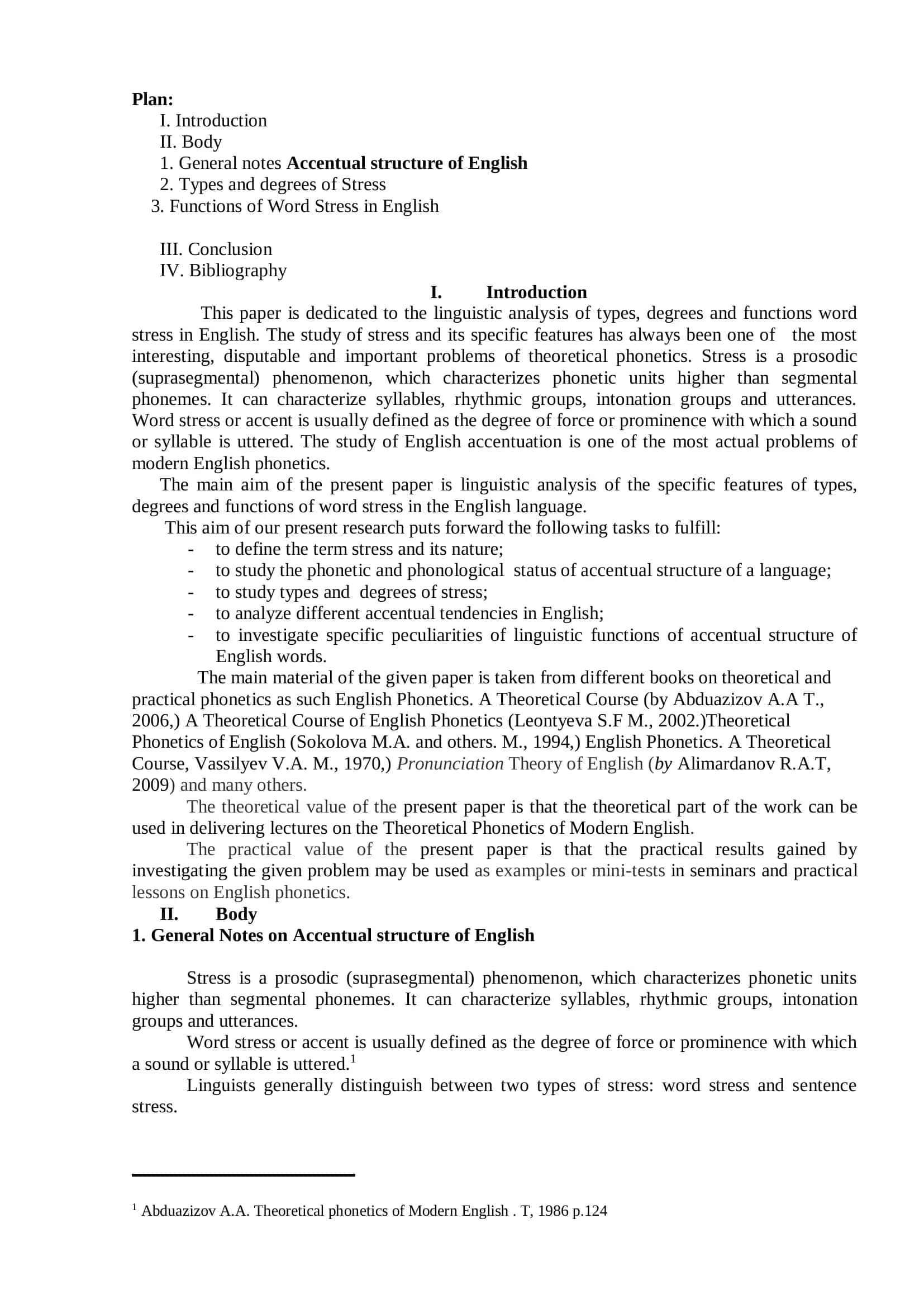 Types, degrees and functions of word stress 2