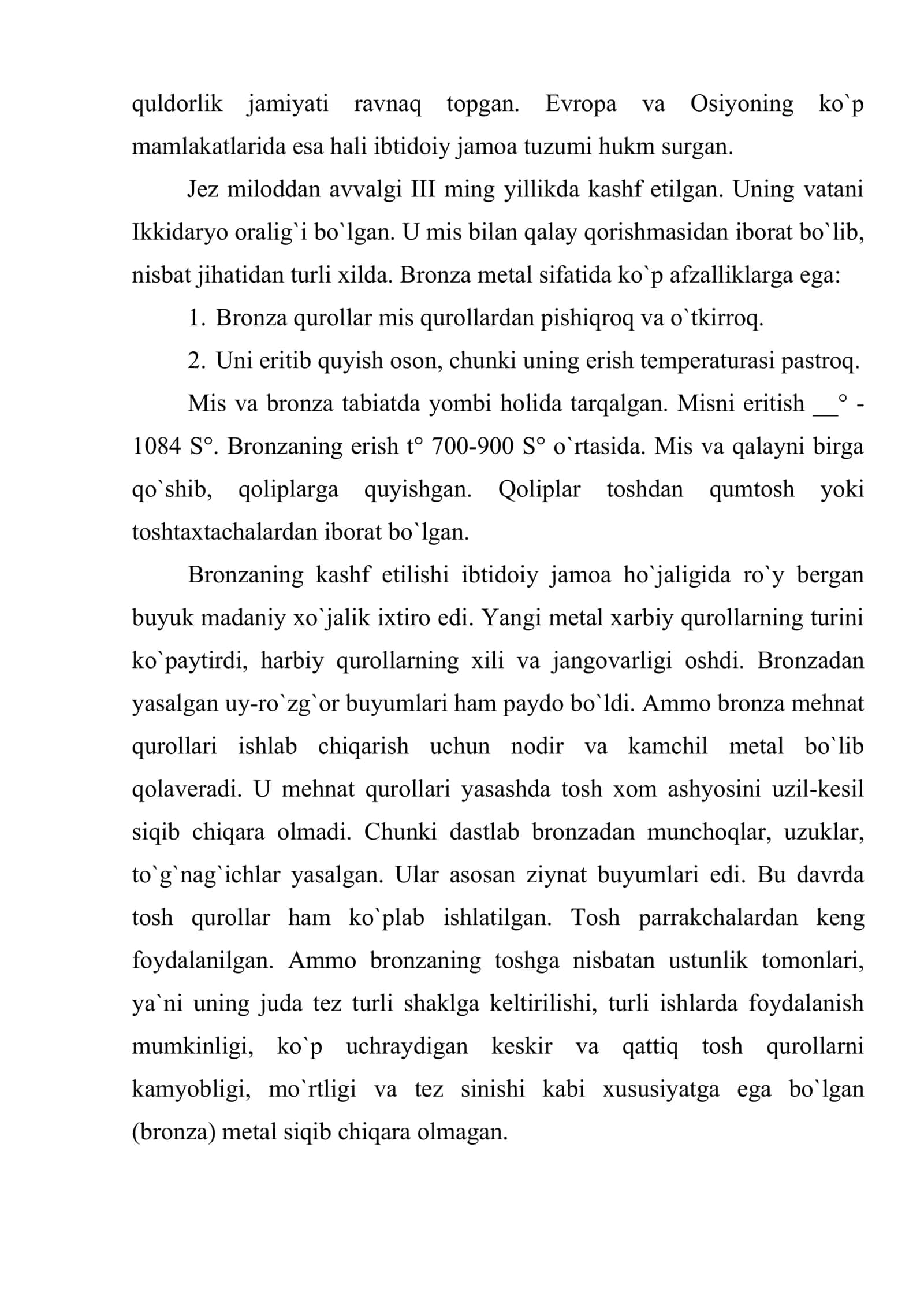 Bronza (jez) davri yodgorliklari 2