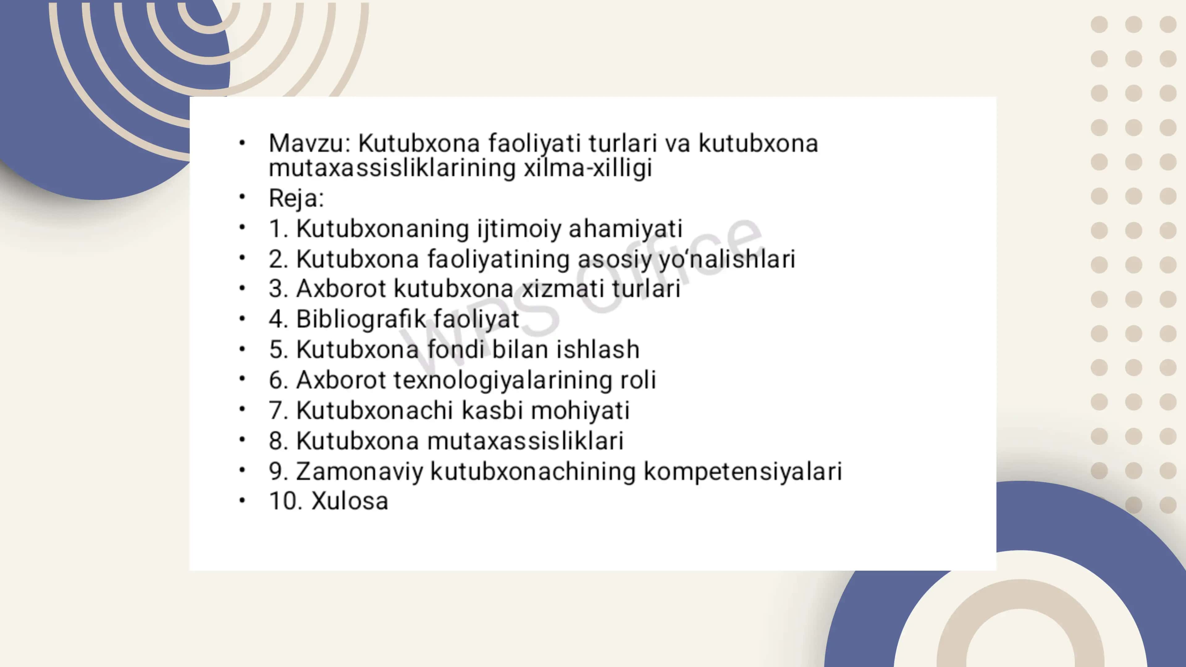 KUTUBXONA FAOLIYATI 2