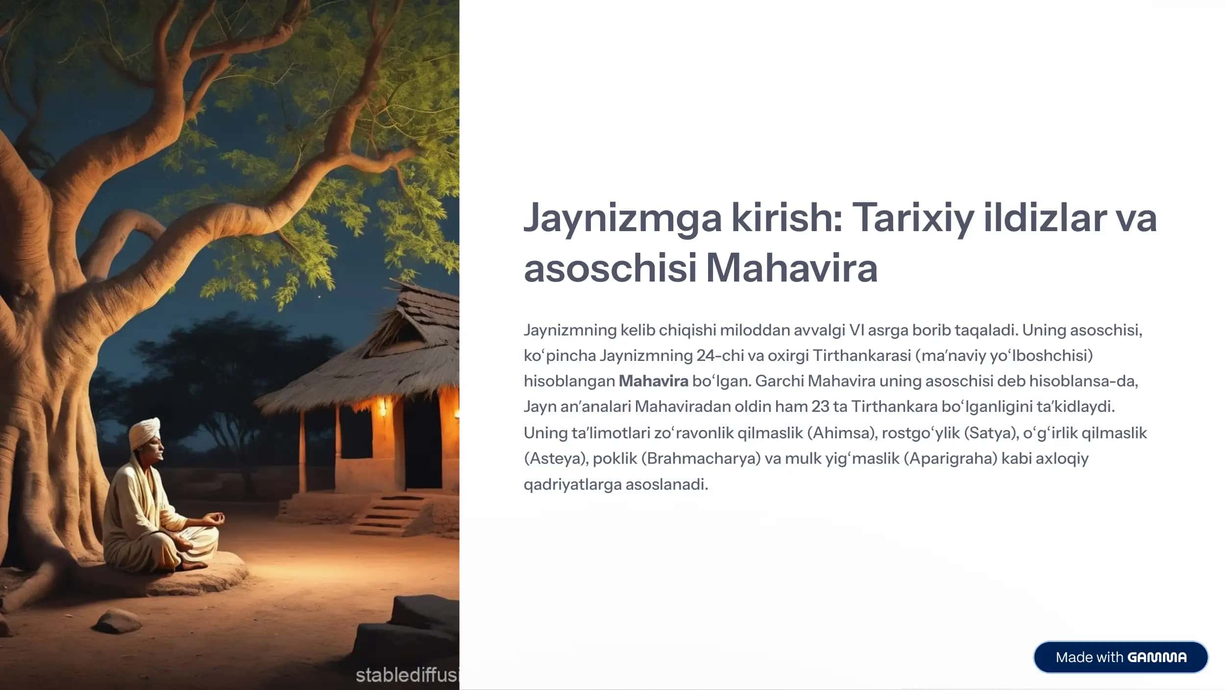 Jaynizm dini va uning asosiy g'oyalari 2