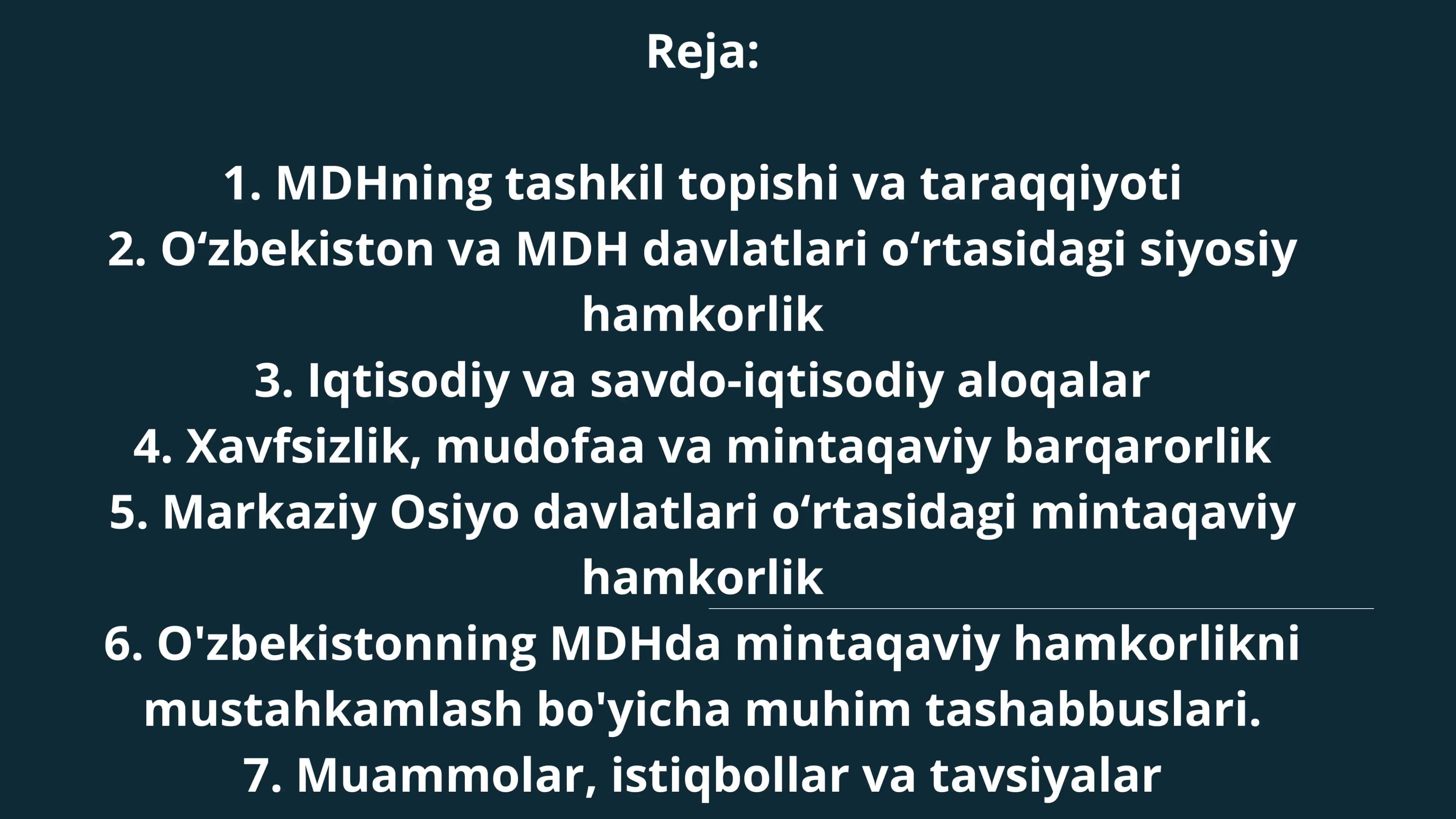 Mustaqil Davlatlar Hamdo‘stligi (MDH) 2