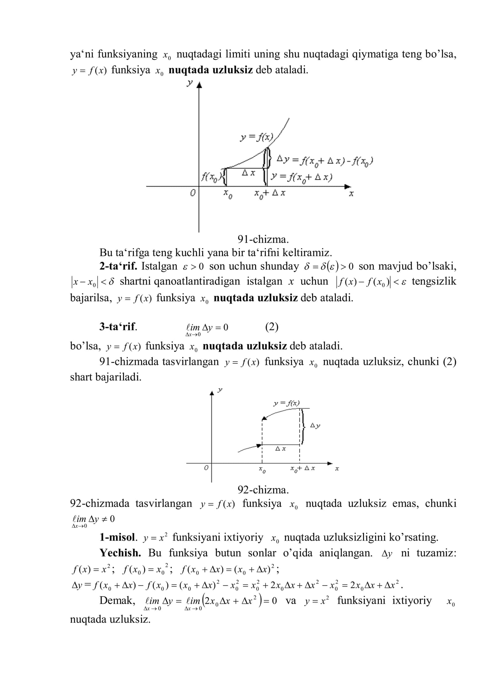 Funksiyaning uzluksizligi 2