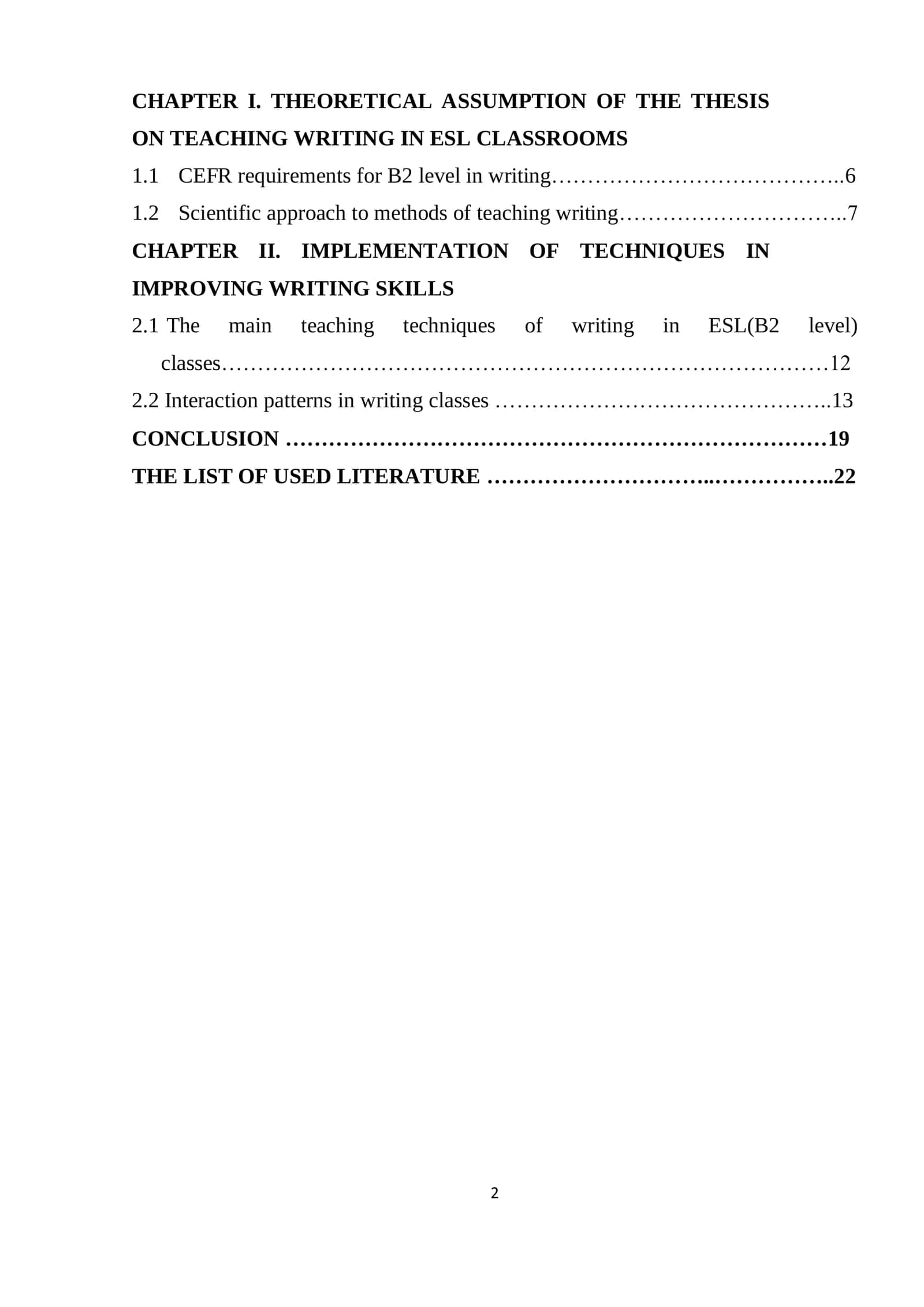 Course paper on teaching writing in ESL classrooms 2
