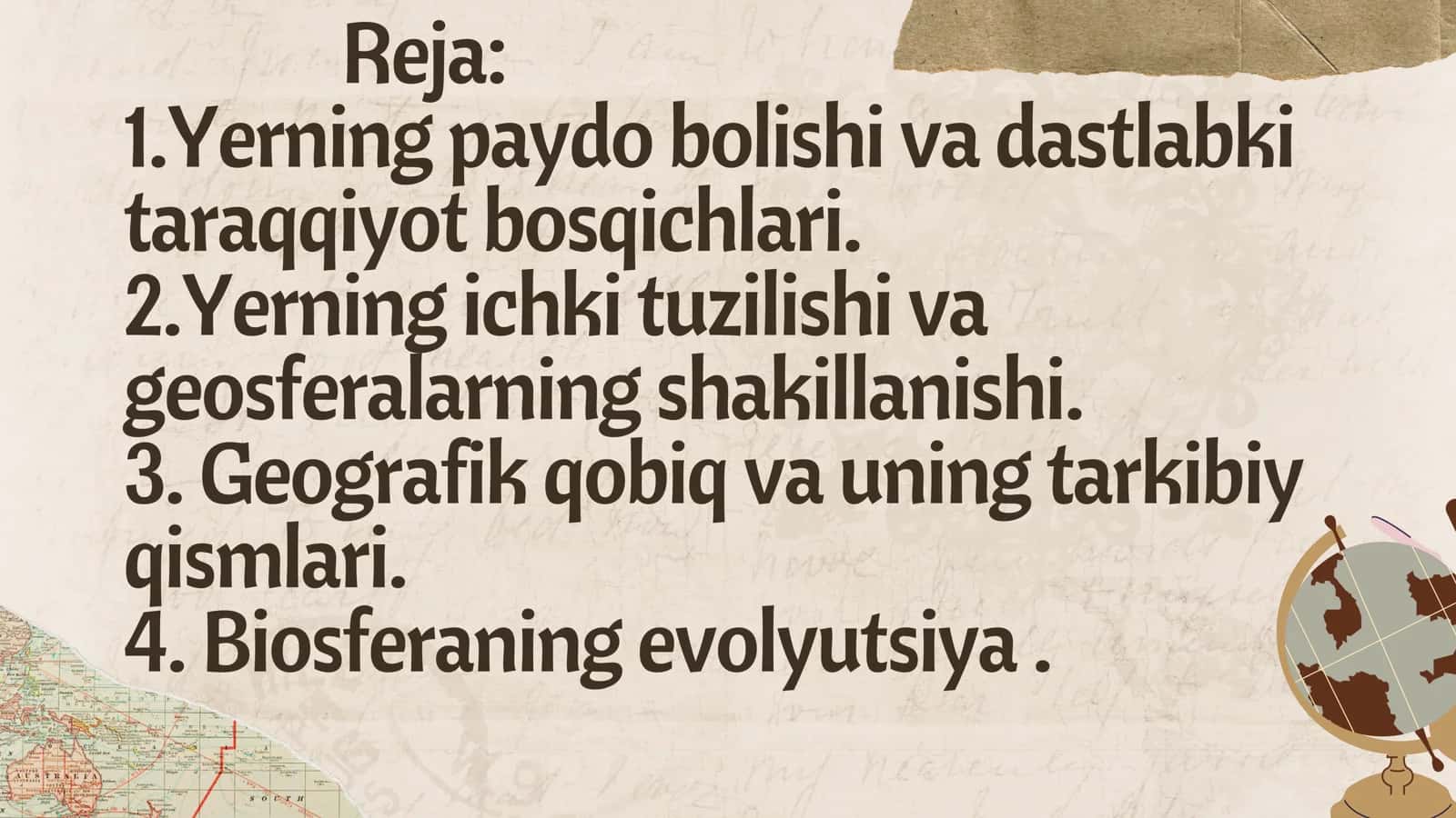 Yerning paydo bo'lishi va dastlabki taraqqiyot bosqichlari 2